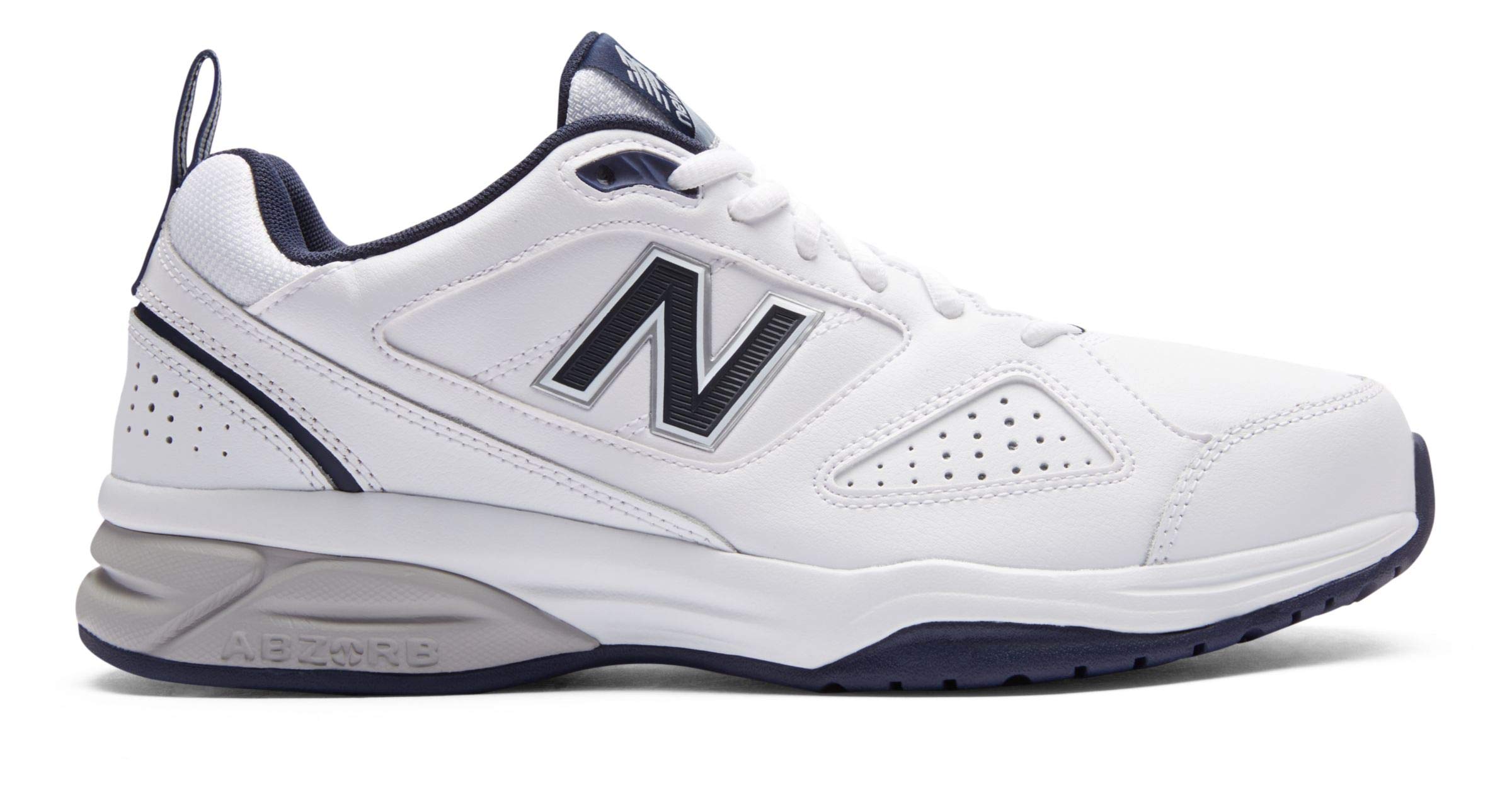 New Balance Men's 574 Classic Running Shoes - White/Navy, Size 40.5 | Lightweight Comfort Sneakers for Gym, Walking & Casual Wear