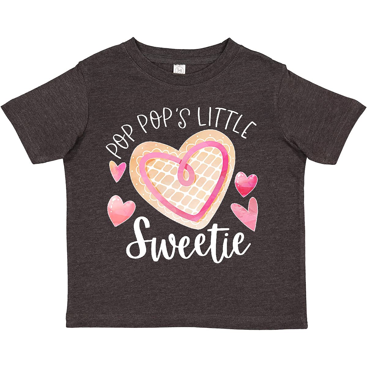 Inktastic Pop Pop's Little Sweetie Pink Heart Cookie Toddler T-Shirt - Cute Baby Outfit for Grandparents Day, Birthday & Family Photos