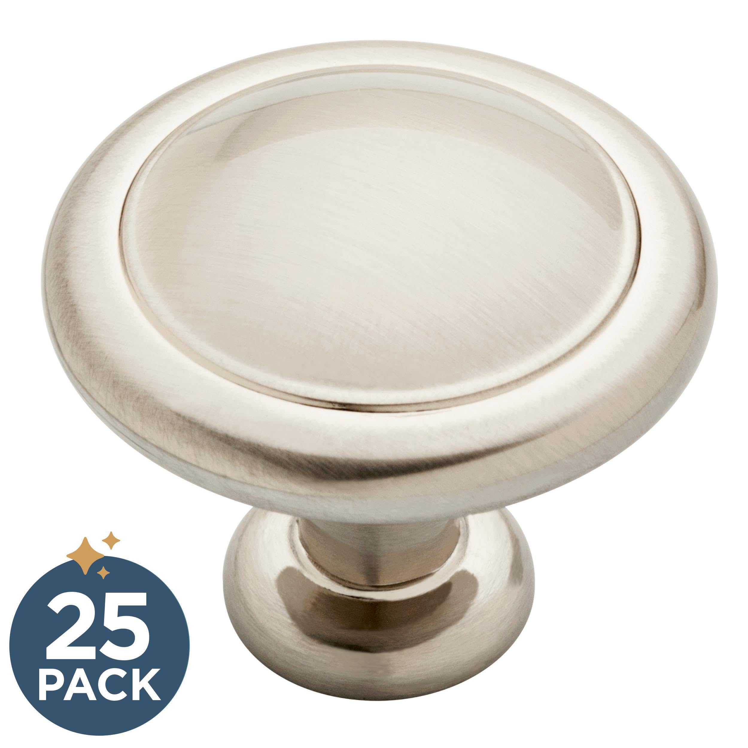 Franklin Brass Round Cabinet Knobs 10-Pack - Satin Nickel Finish, 1-1/4 Inch (32mm) Drawer Pulls - Modern Dresser & Furniture Hardware for Bedroom, Kitchen, Bathroom Storage