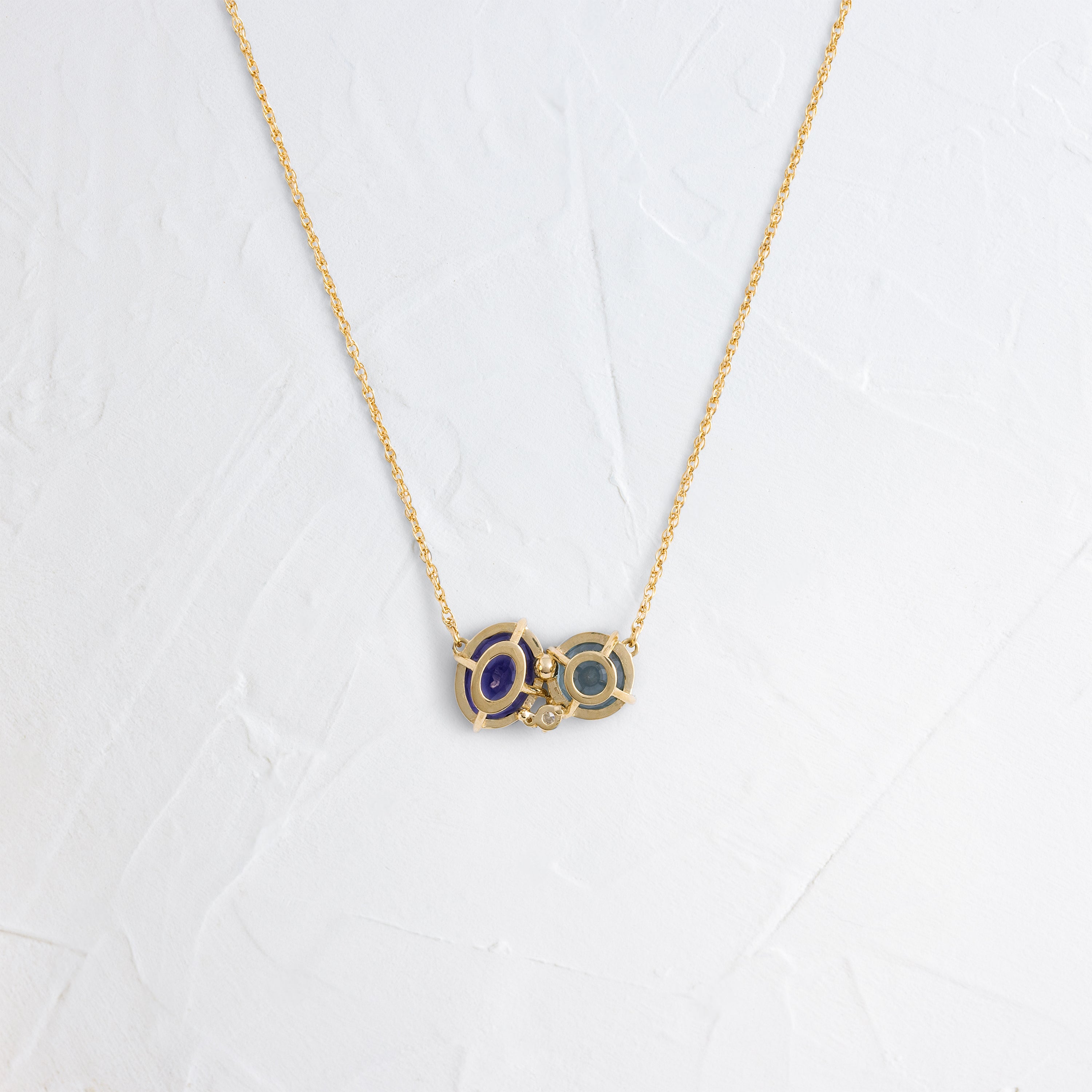Spinel & Iolite Duo Necklace for Women - Elegant Gemstone Jewelry for Gifts, Anniversaries & Special Occasions