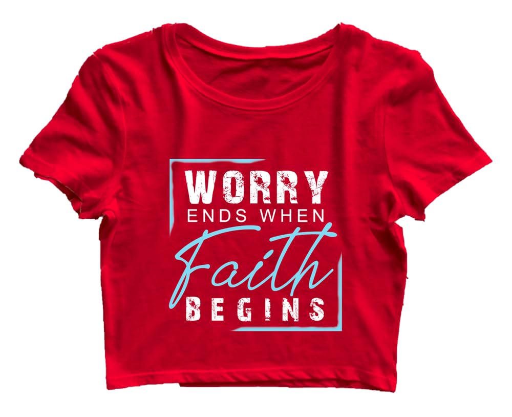 Christian Women's Crop Tops - Inspirational 2 Corinthians 5:7 Bible Verse Apparel | Faith-Based Fashion for Church, Bible Study & Everyday Wear