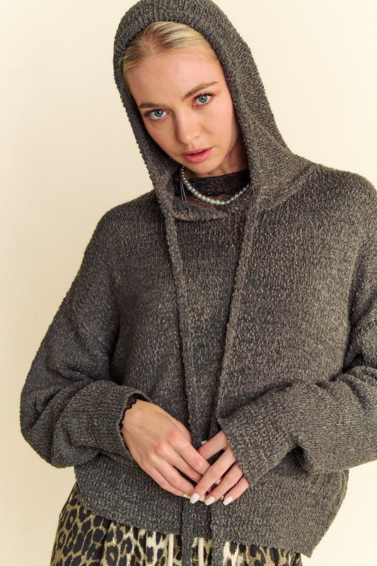 Women's Long Sleeve Hooded Sweater - Cozy Pullover with Shoulder Detail | Perfect for Fall Layering & Casual Outfits