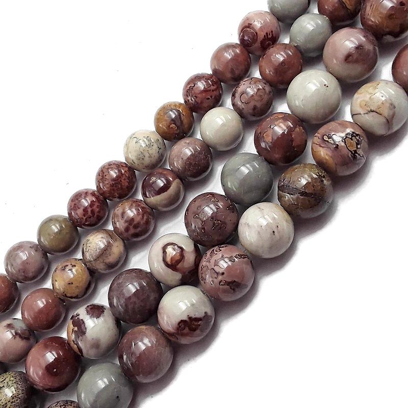 Premium Chohua Coffee Bean Jasper Smooth Round Beads - 6mm, 8mm, 10mm, 12mm, 15.5 Inch Strand - DIY Jewelry Making, Bracelets, Necklaces & Home Decor Beads