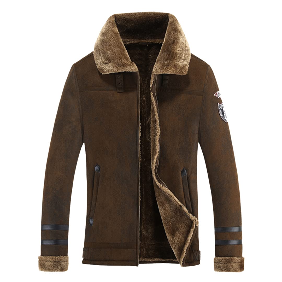 Men's Winter Jacket - Thick Wool Windproof Waterproof Trench Coat with Warm Lamb Fur Lining | Cold Weather Outerwear for Hiking & Outdoor Activities