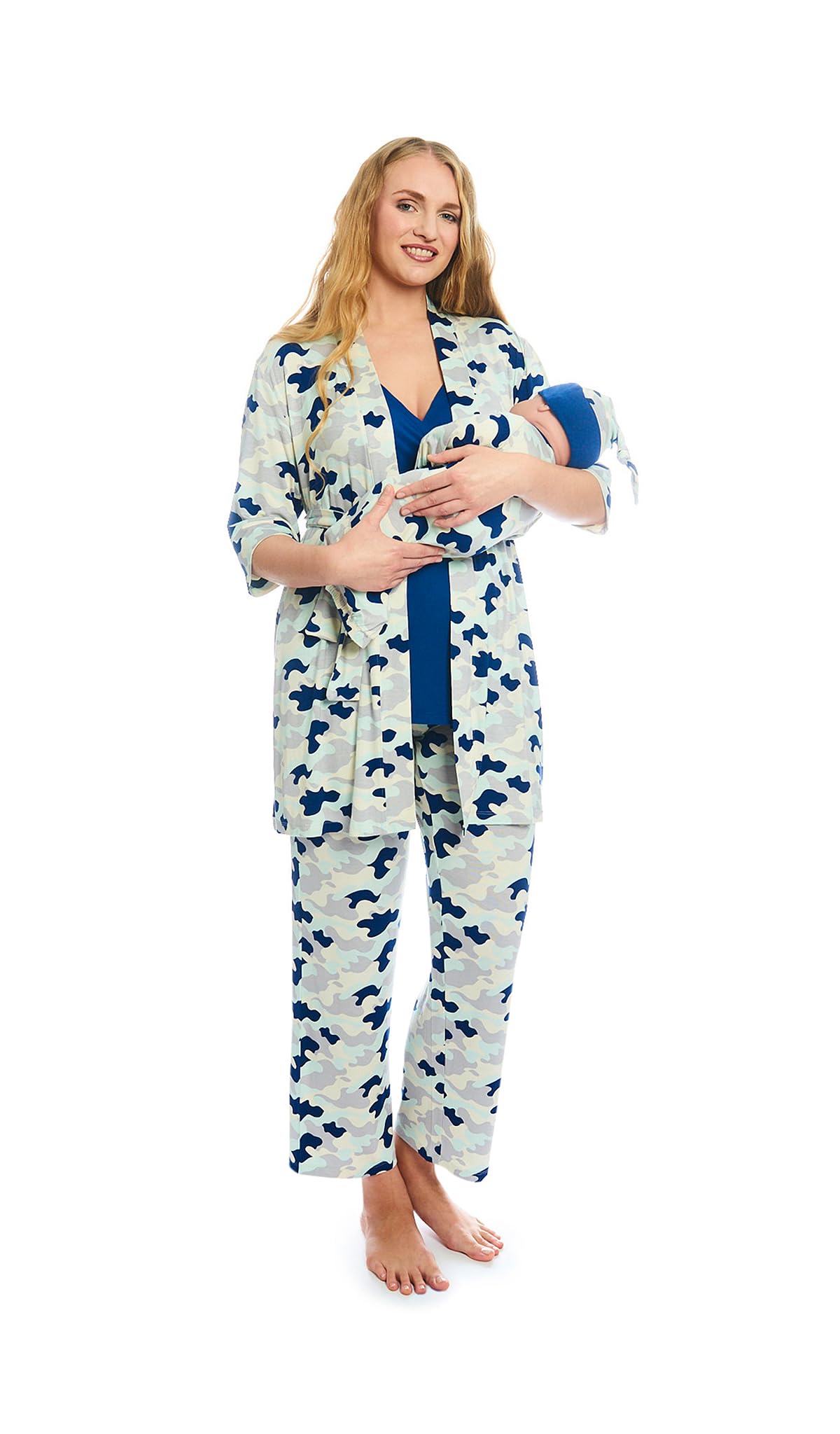 5-Piece Maternity & Nursing Pajama Set - Soft Cotton Sleepwear for Pregnant Women & New Moms - Comfortable Breastfeeding PJS for Nighttime & Postpartum Recovery
