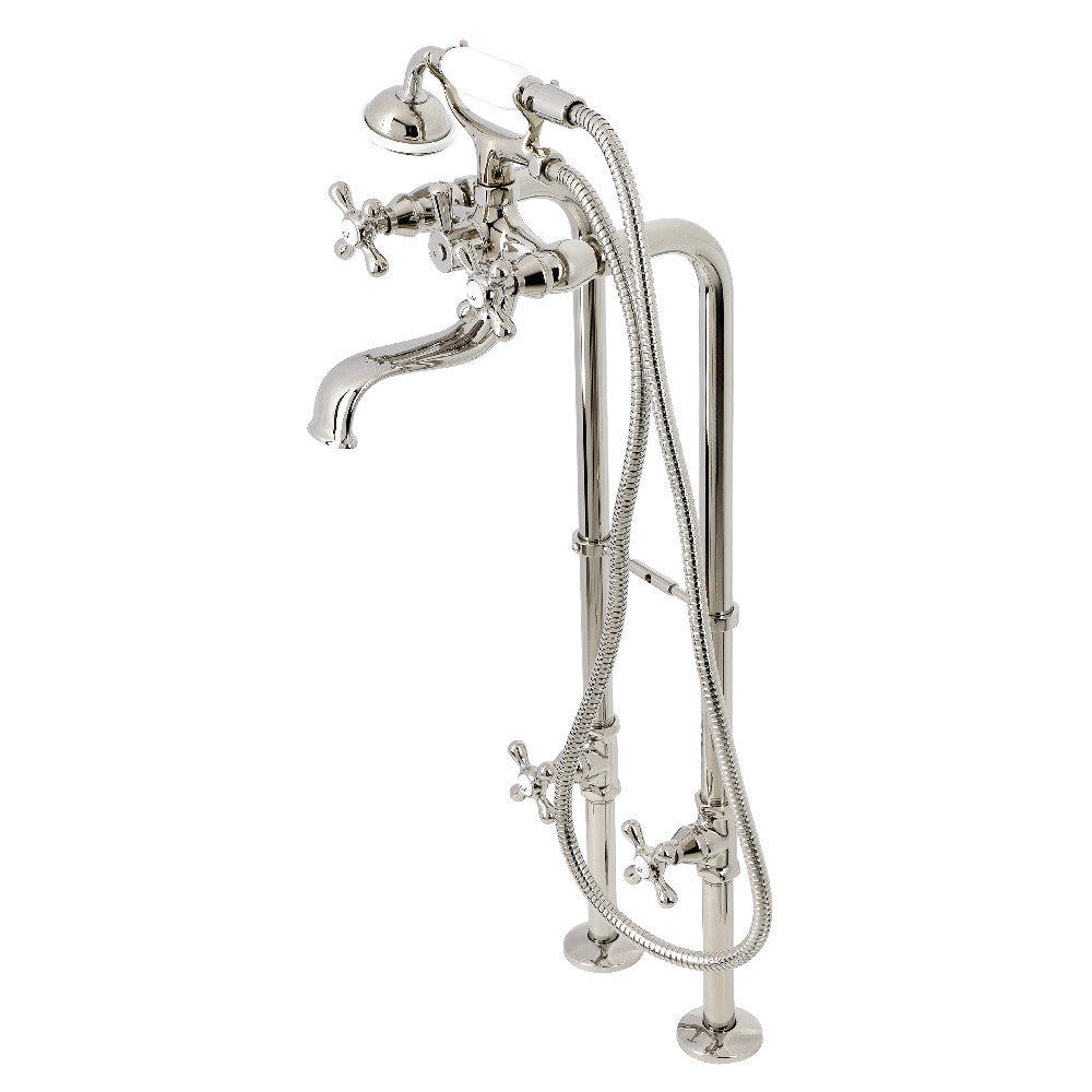 Kingston Brass CCK226K0 Freestanding Clawfoot Tub Faucet Set with Supply Line - Vintage Style Bathroom Fixture for Classic & Modern Bathrooms