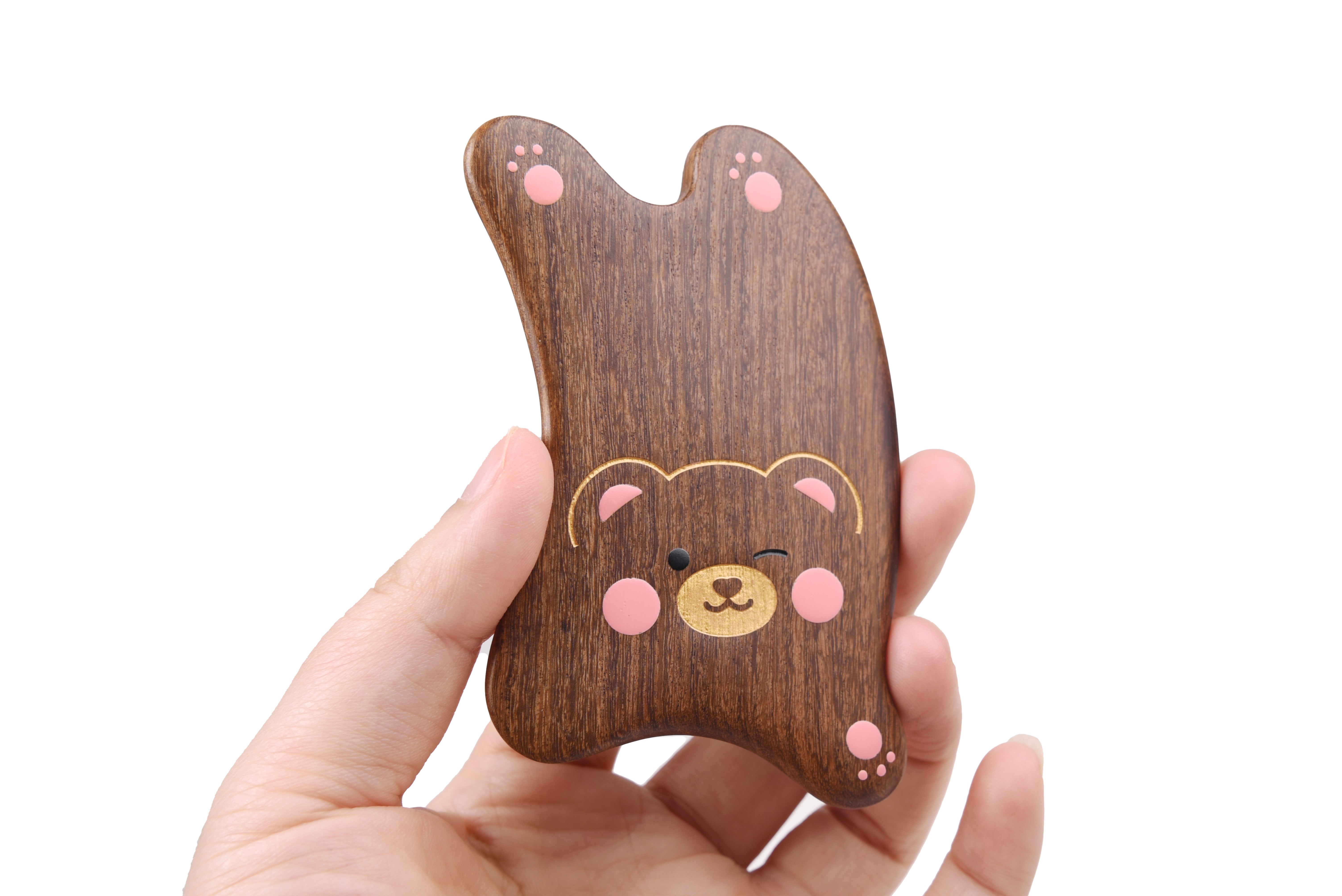 Premium Wooden Gua Sha Board for Face & Body - Bear Design - Natural Massage Tool for Skincare & Relaxation - Perfect for Home Spa, Self-Care & Beauty Routine