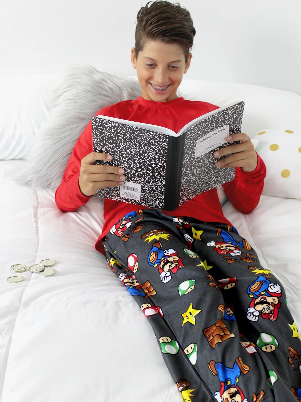 Super Mario Boys Pajama Pants - Nintendo Themed Sleepwear for Kids - Comfortable Cotton Pajama Bottoms for Boys - Perfect for Sleepovers, Gaming Nights & Birthday Gifts