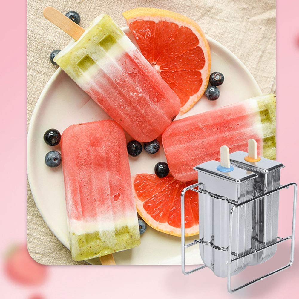 Fdit 2-Pack Stainless Steel Popsicle Molds - DIY Ice Cream & Ice Pop Maker with Round Head for Homemade Treats | Perfect for Summer Snacks, Kids Parties & Healthy Desserts