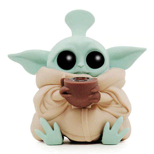 Star Wars Baby Yoda Themed Silicone Water Pipe - Durable & Leak-Proof for Smooth Smoking Experience | Perfect for Home Use, Parties & Gifts for Star Wars Fans
