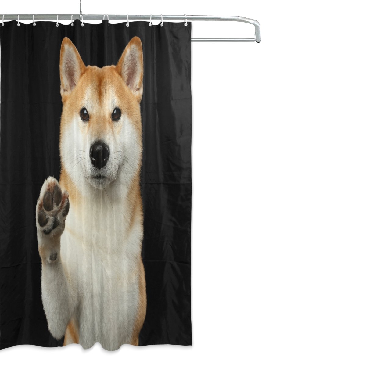 ALAZA Cute Shiba Inu Dog Shower Curtain - 72x72 Inch Waterproof Polyester Bathroom Decor with Hooks - Perfect for Pet Lovers' Bathroom & Japanese-Themed Home Decor