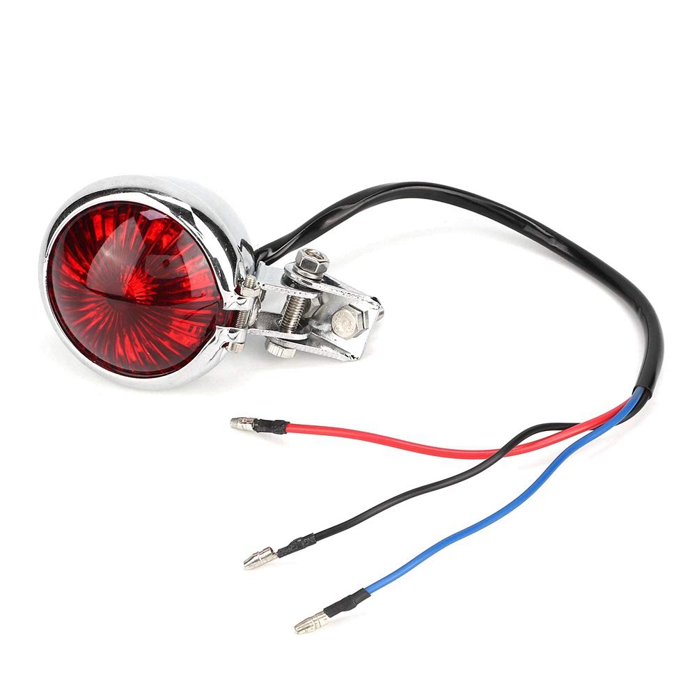 Tbest Universal Motorcycle LED Tail Light - High Visibility Brake Stop Light with License Plate Holder for Motorbike, ATV & Custom Bike Modifications - Perfect for Night Riding & Safety Upgrades