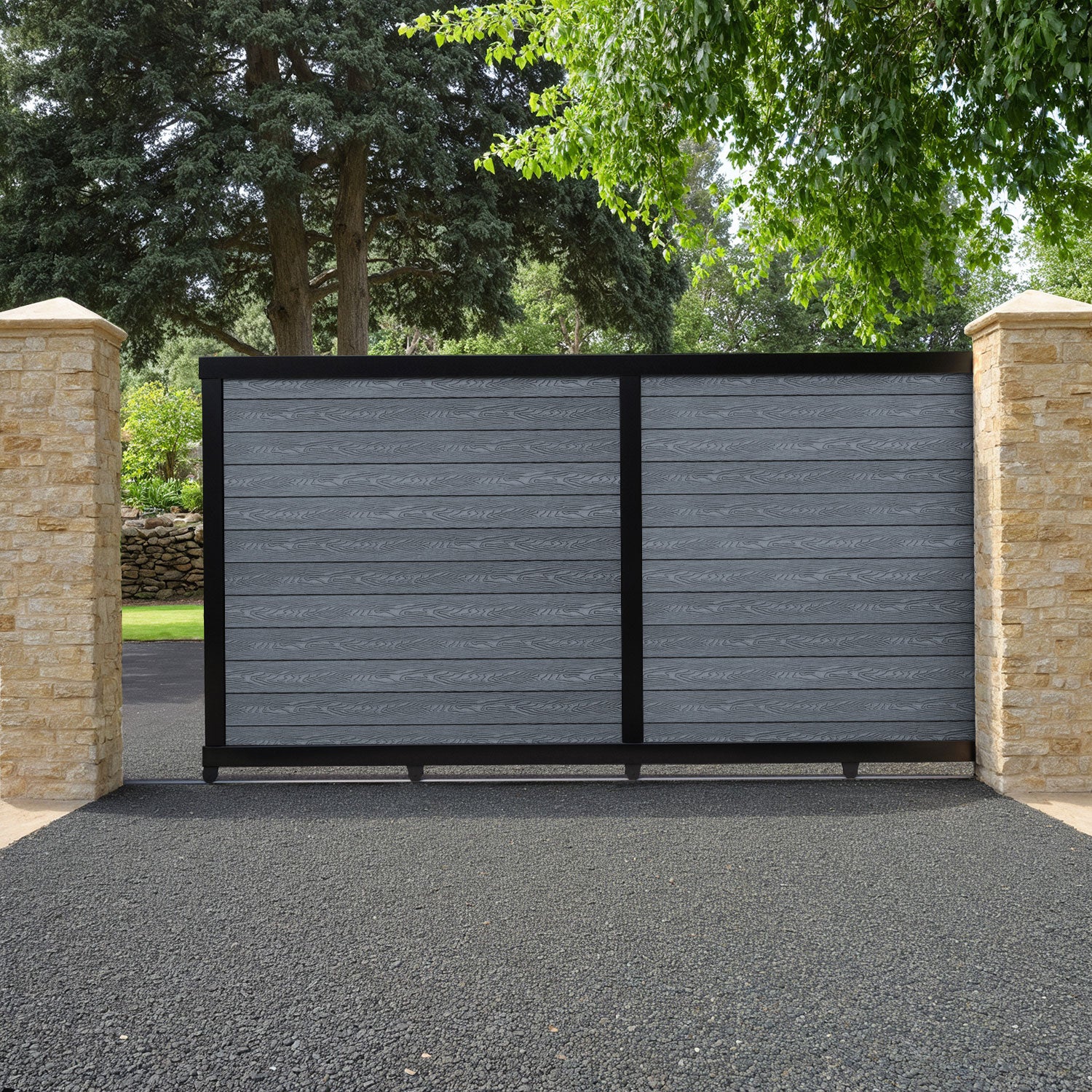 Classic Anthracite Sliding Driveway Gate - Durable Metal Driveway Gate for Home Security & Privacy | Perfect for Residential Driveways, Backyard Entrances & Property Boundaries