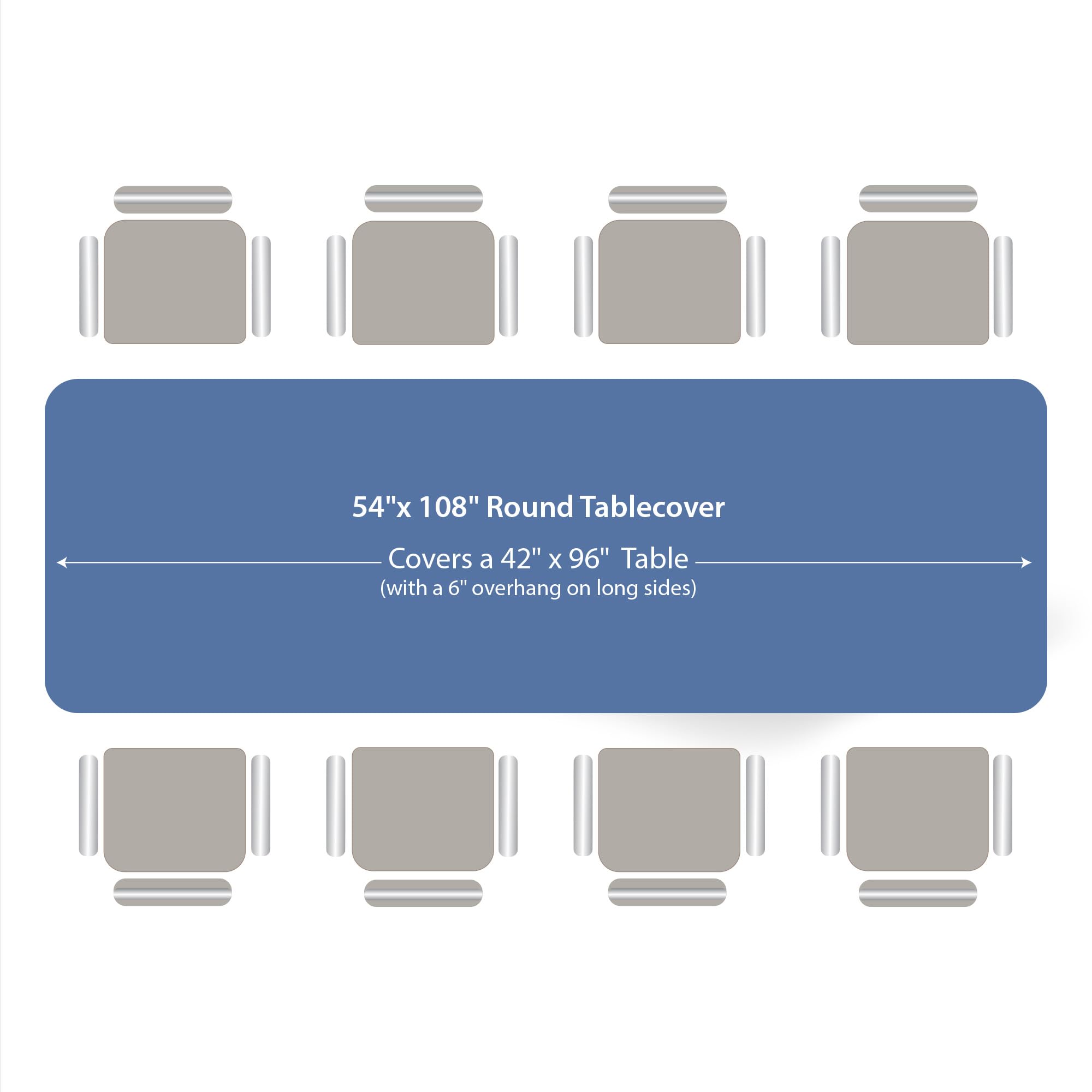 Premium Blue Disposable Plastic Tablecloths (48 Pack) - 54