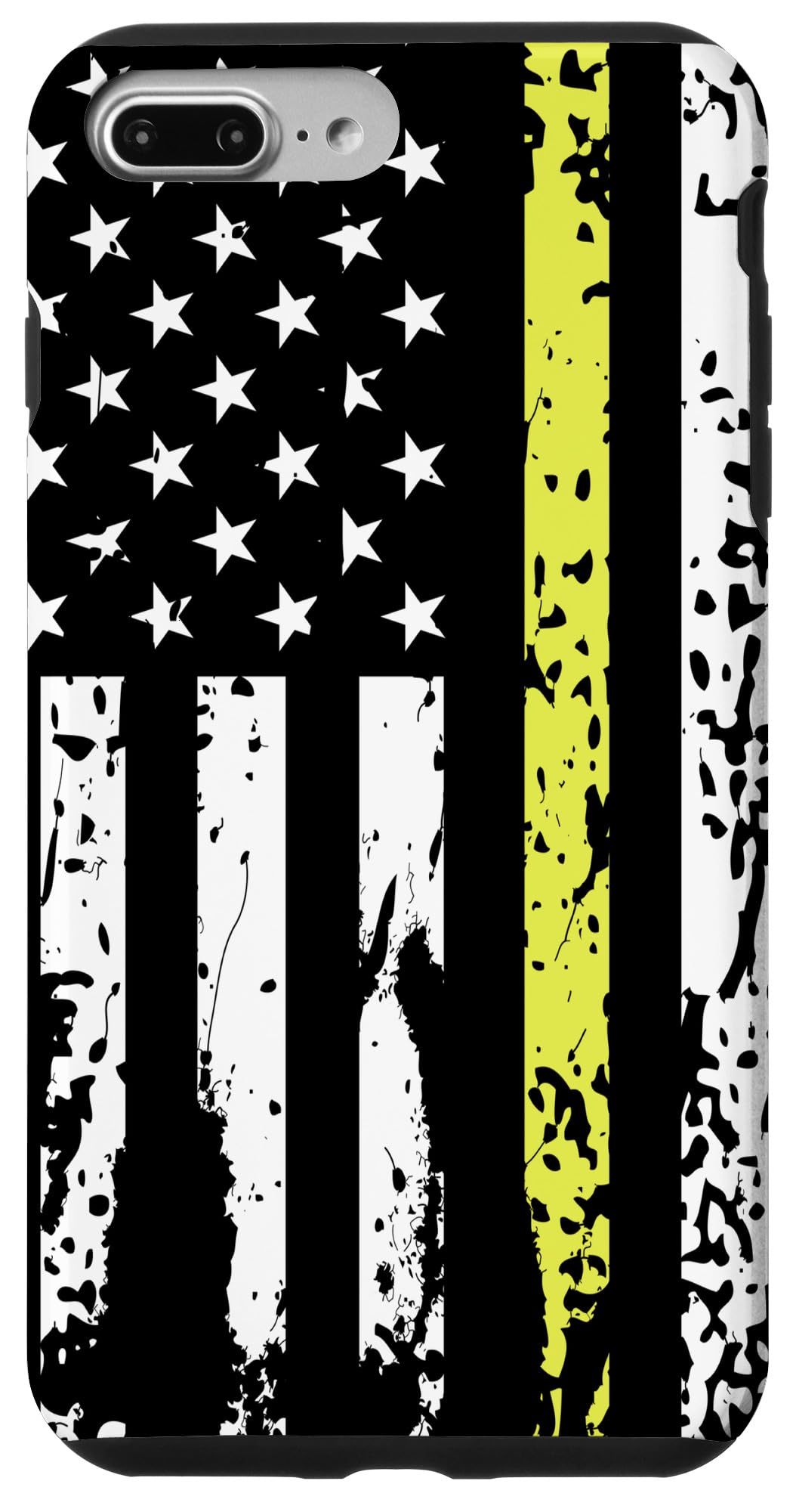 iPhone 7 Plus/8 Plus Thin Yellow Line Phone Case - Premium 911 Dispatcher Gift for Emergency Responders | Perfect for Police, Firefighters & EMTs