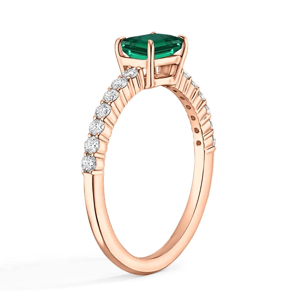 Lab Grown Emerald and Diamond Promise Ring for Women - Ethical & Affordable Engagement Jewelry - Perfect for Proposals, Anniversaries, and Special Occasions
