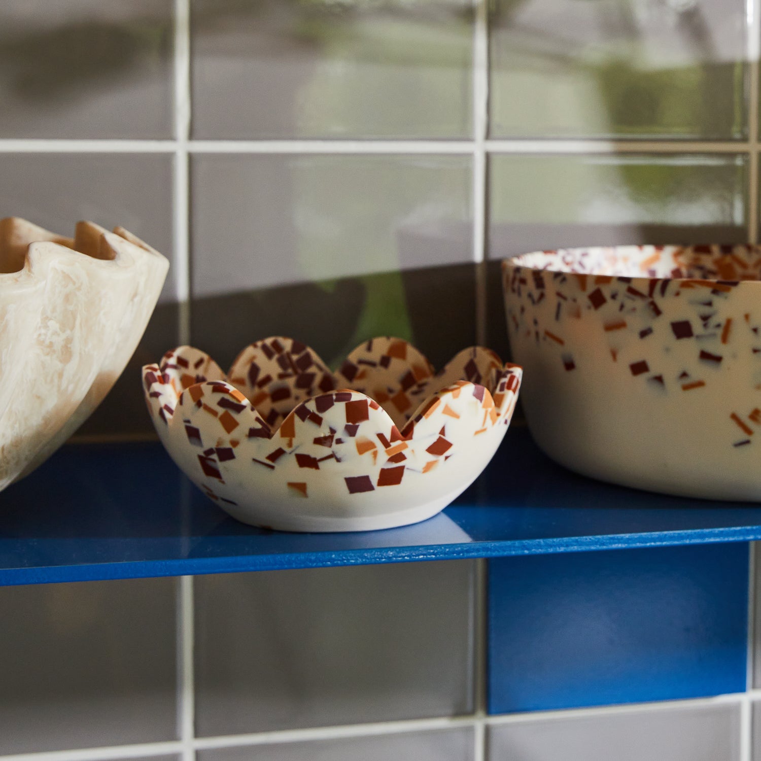 Elegant Petal Bowl - Nougat Terrazzo Design | Perfect for Home Decor, Kitchen Storage & Wedding Centerpieces