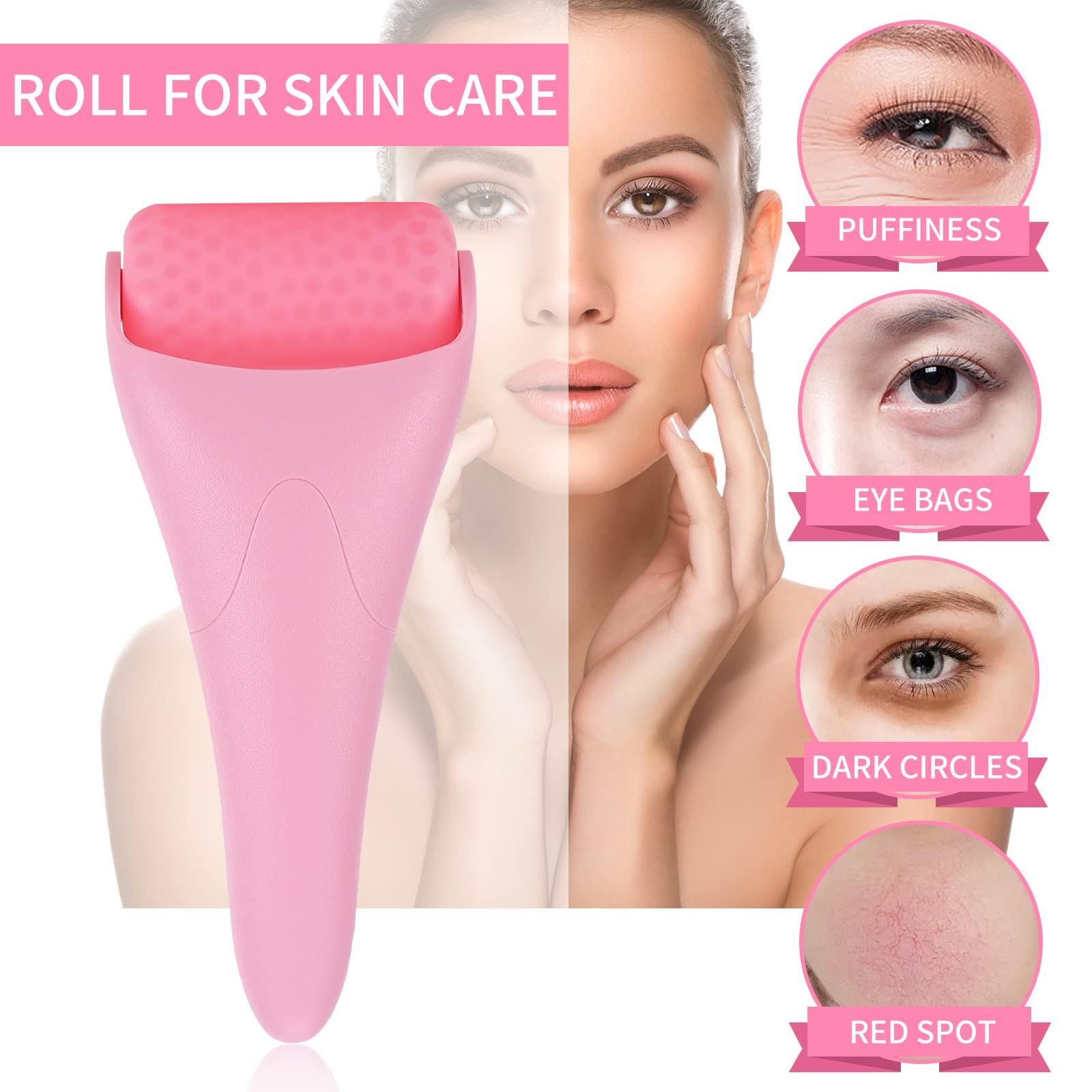 DOUKEN Ice Roller for Face & Eye - Premium Cold Therapy Facial Massager for Puffiness & Skin Soothing | Self-Care Skin Care Tool for Dark Circles, Wrinkles & Inflammation Relief | Perfect for Morning Routine, Post-Workout & Spa Day