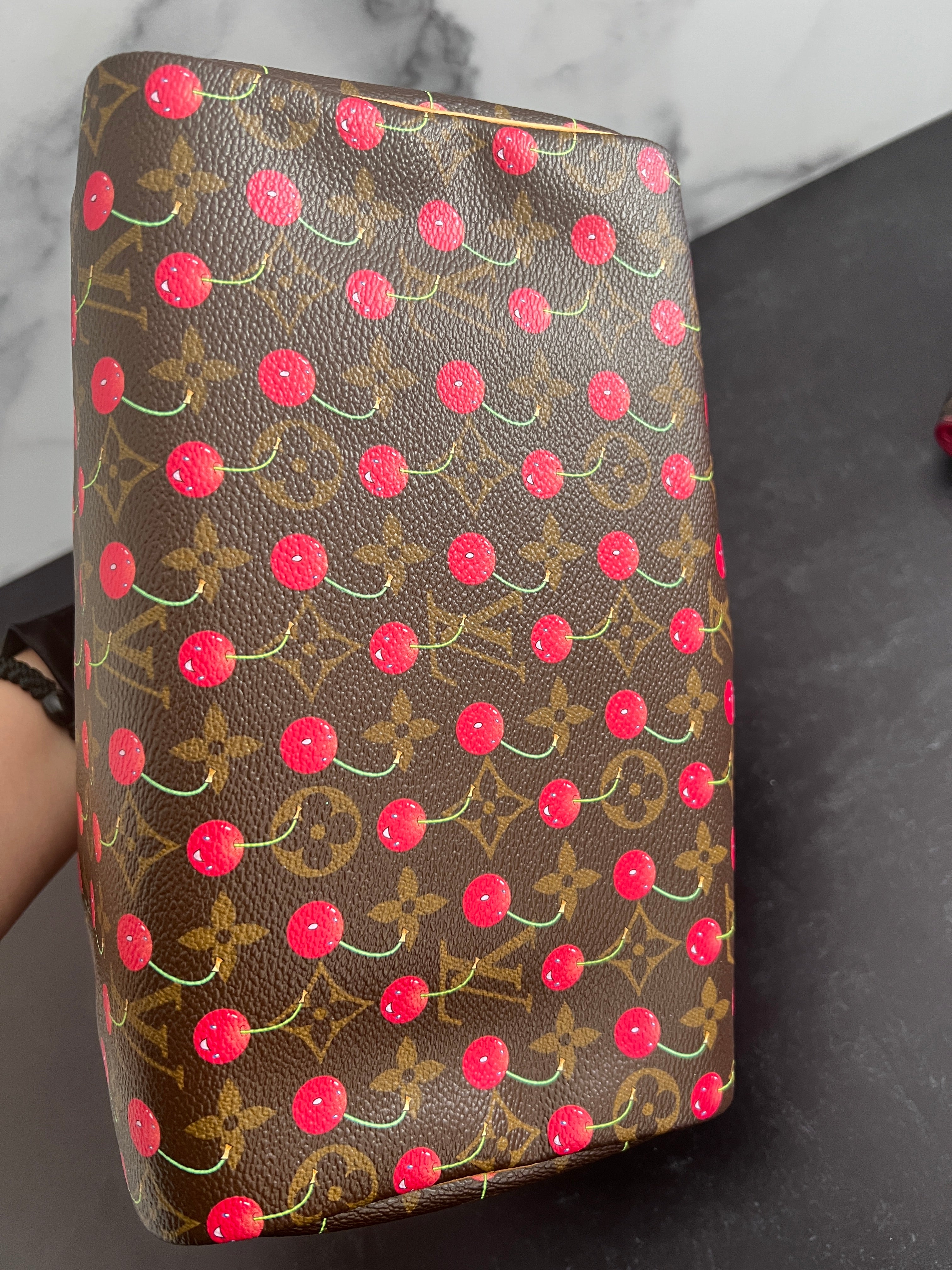 Authentic Louis Vuitton Takashi Murakami Cerises Cherry Speedy 25 Handbag - Limited Edition Designer Shoulder Bag for Women, Perfect for Travel, Work & Everyday Luxury Fashion Accessory
