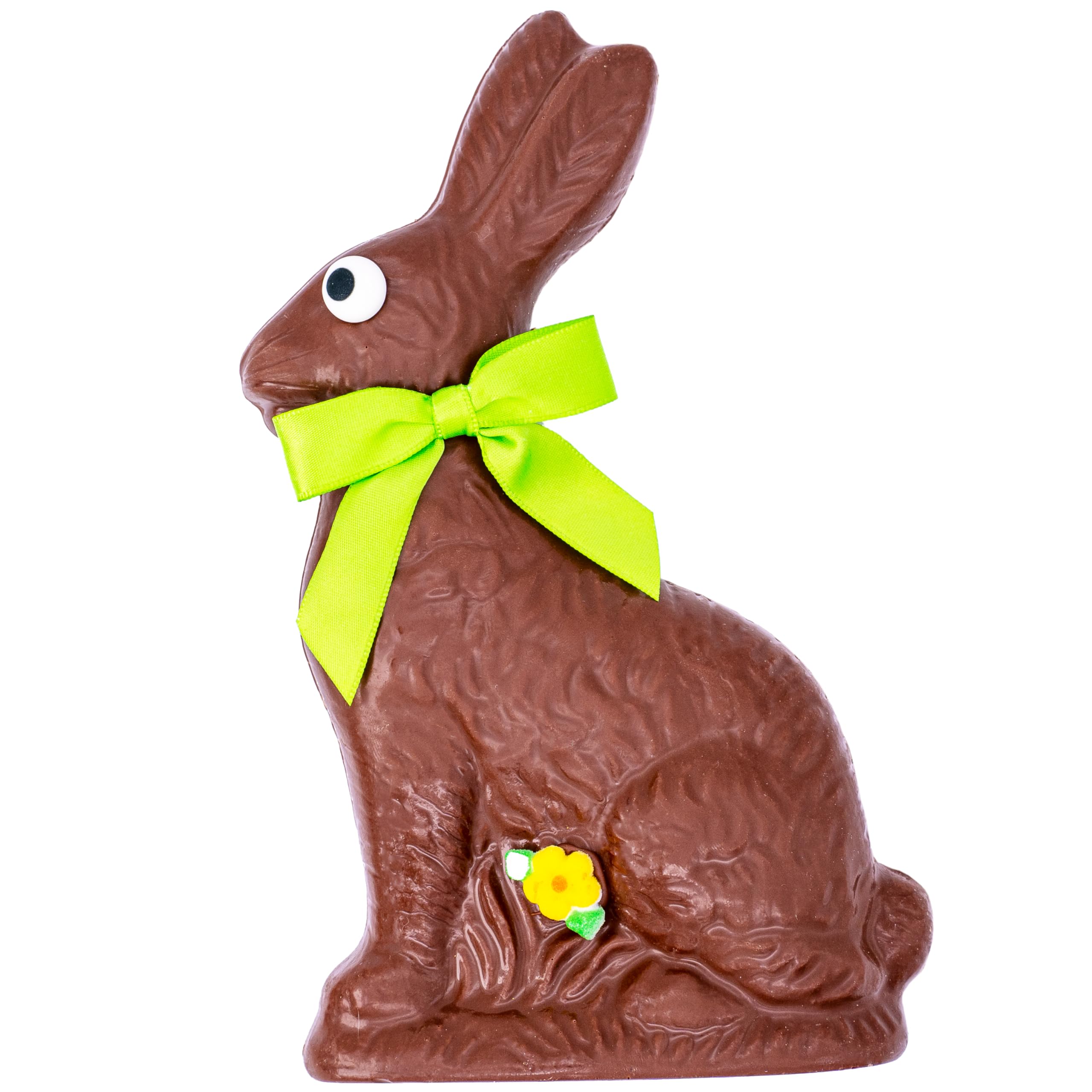 **Handmade Large Solid Milk Chocolate Easter Bunny - 1/2 lb (8 oz) Easter Candy for Kids & Adults, Gift-Wrapped with Bow - Perfect for Easter Baskets, Party Favors & Holiday Gifts**