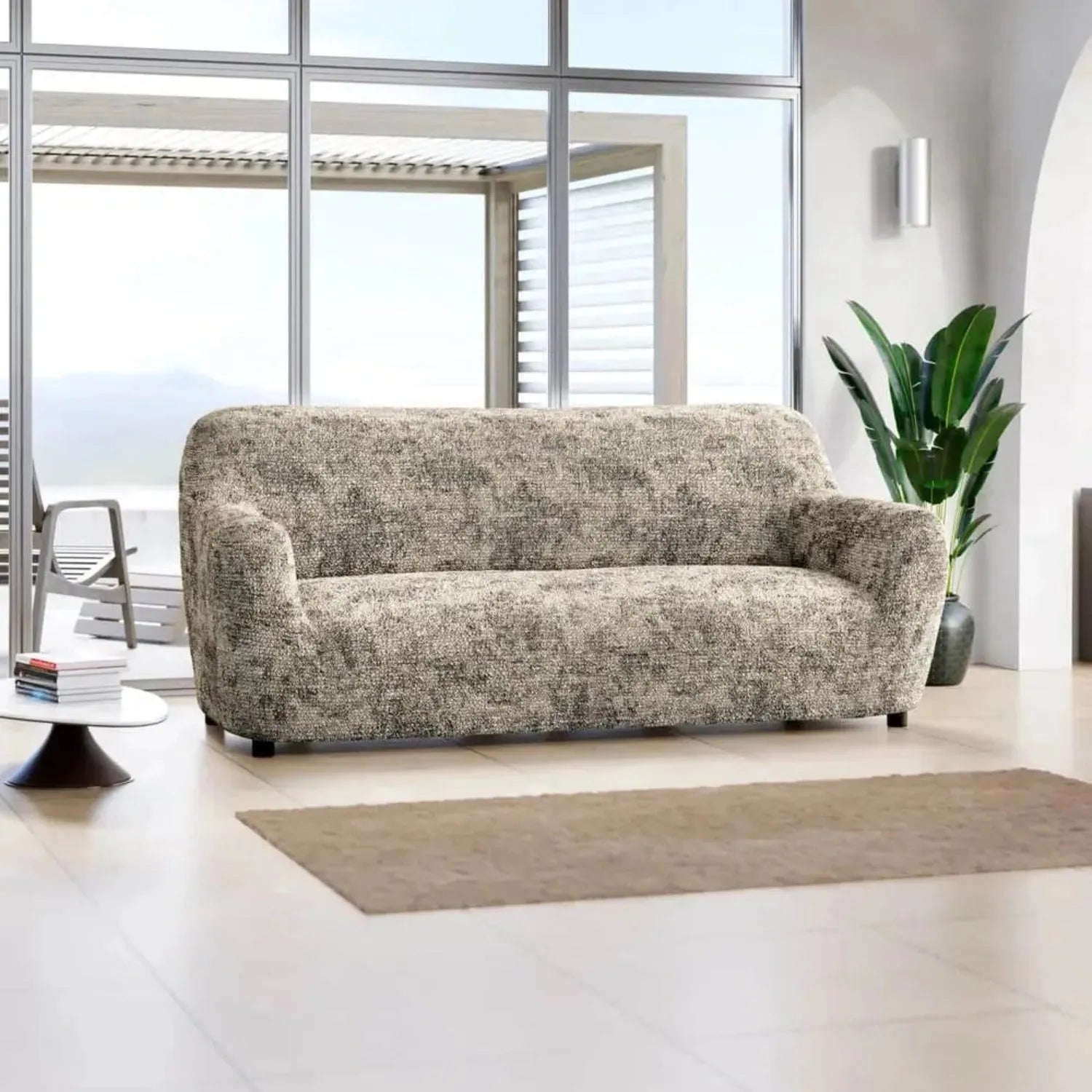 3 Seater Sofa Slipcover - Soft Microfiber Printed Fabric - Perfect for Living Room, Family Room & Home Decor
