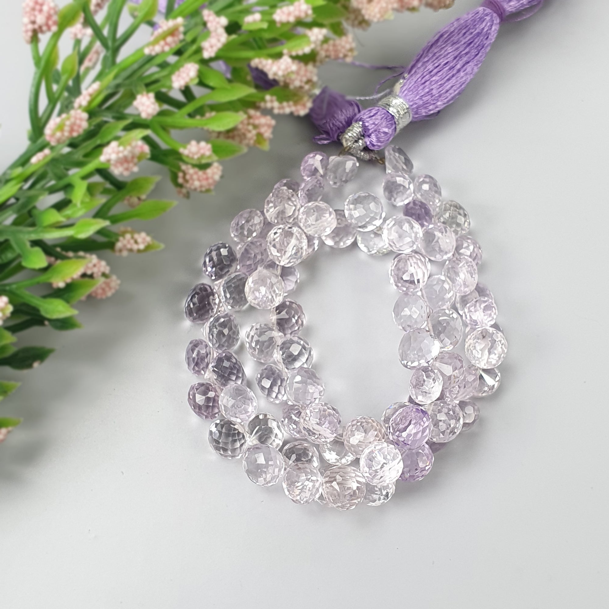 Natural Untreated Purple Amethyst Loose Beads - Checker Cut Gemstone Tear Drop Heishe Statement Beads for Jewelry Making, DIY Crafts & Spiritual Healing | Perfect for Necklaces, Bracelets & Meditation Accessories
