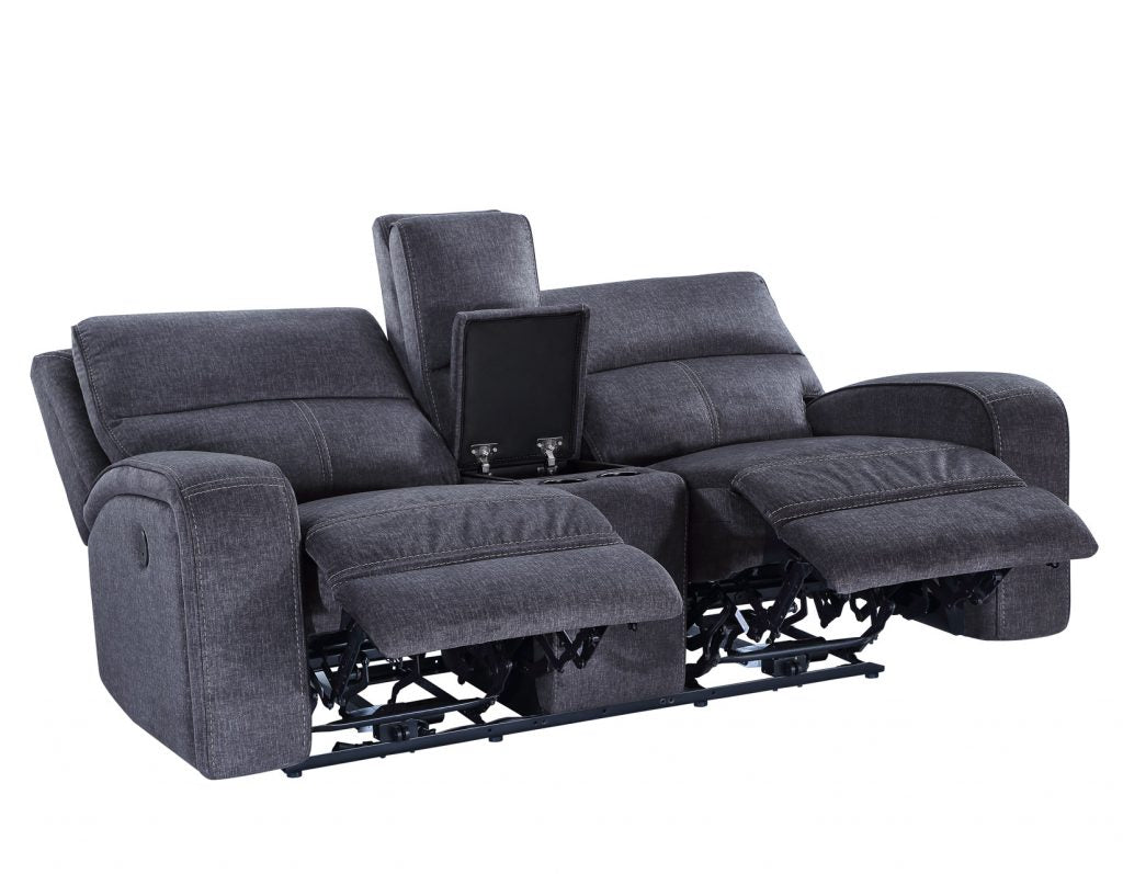 Landon Power Console Loveseat - Reclining Sofa with USB Charging & Cup Holders - Perfect for Living Room, Home Theater & Small Spaces