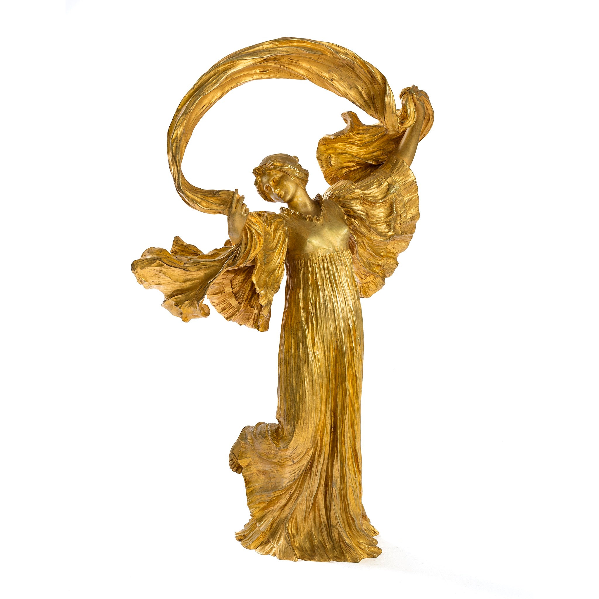 Agathon Léonard Bronze Sculpture - Jeu de l'Echarpe Series | Elegant Art Deco Home Decor for Living Room & Office