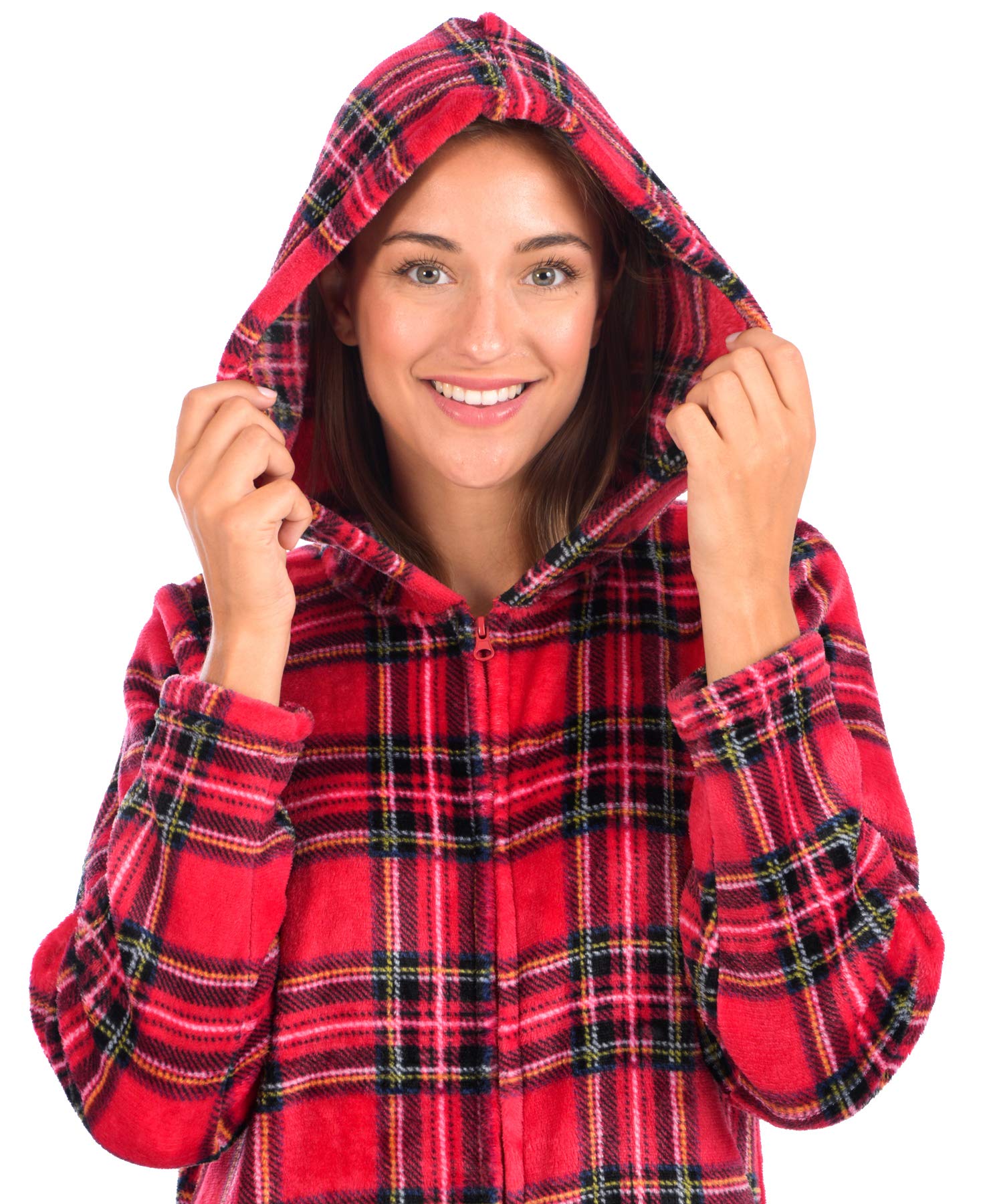 Body Candy Women's Plush Animal Hood Onesie Pajamas - Soft Fleece Adult Costume for Halloween, Christmas & Cozy Loungewear