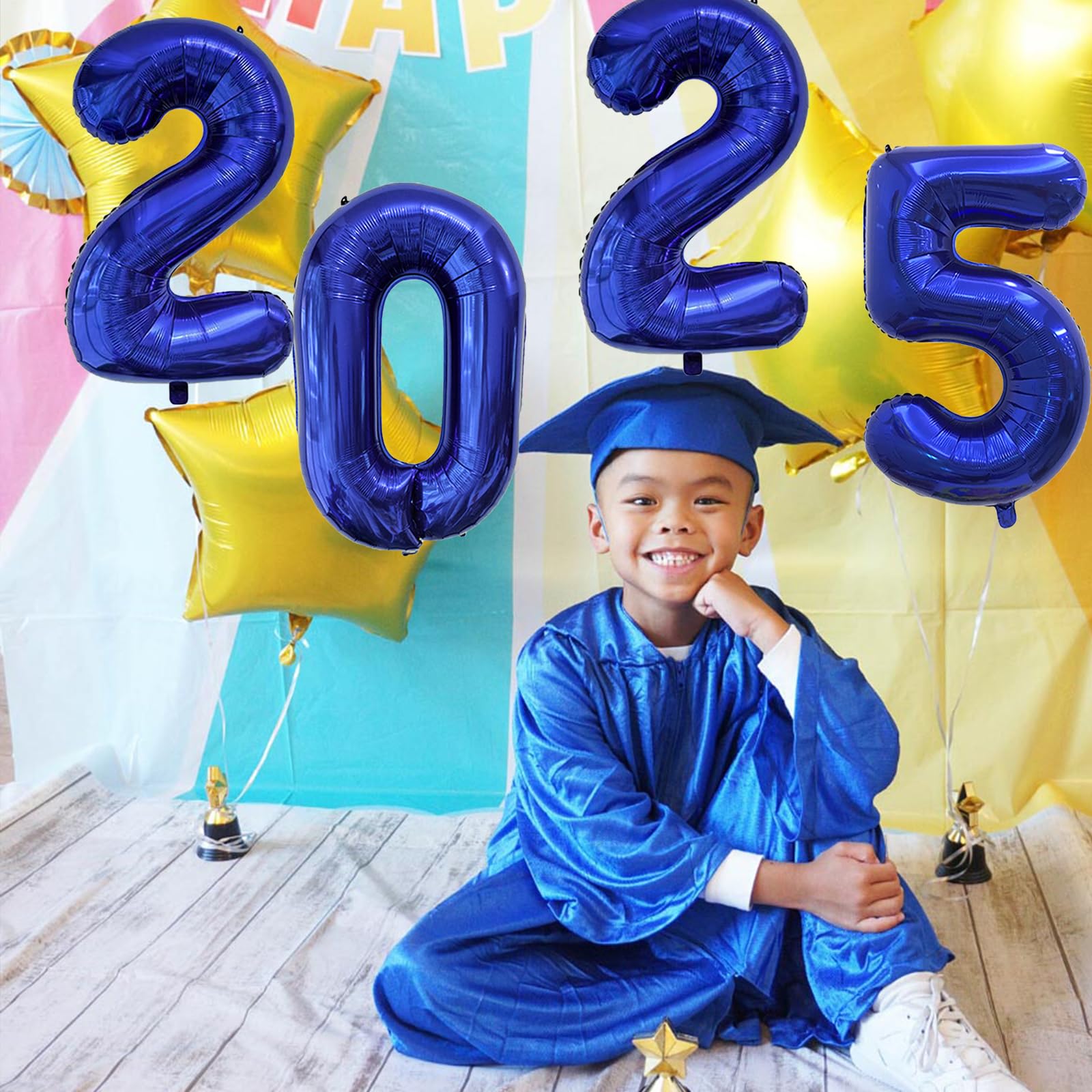 2025 Blue 40 Inch Foil Number Balloons - Graduation Party Decorations, New Year Eve 2025 Celebration Supplies | Perfect for Birthday Parties, Graduation Ceremonies, New Year Countdown Events & Festive Home Decor