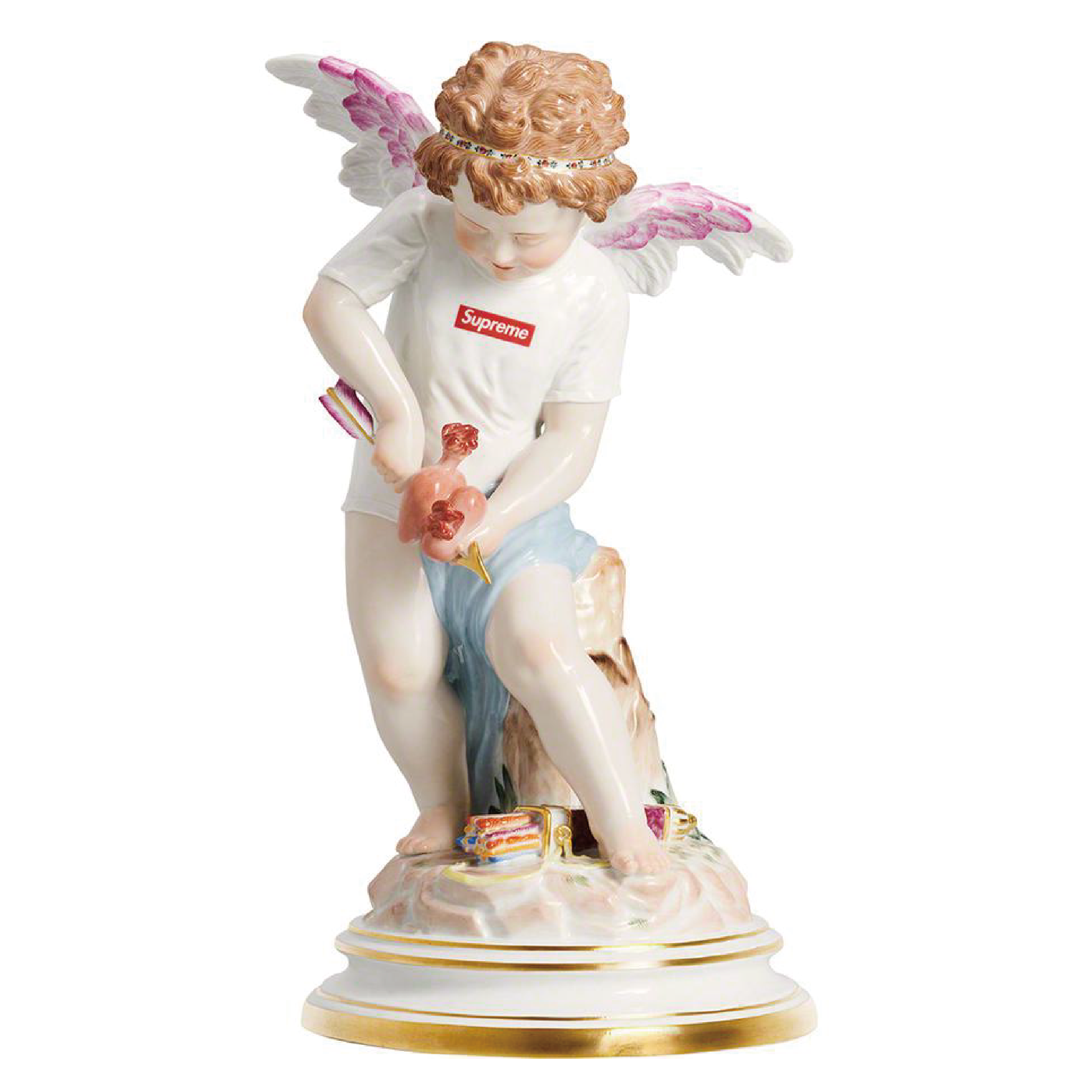 SUPREME 19SS MEISSEN CUPID PORCELAIN FIGURINE - Vintage Collectible Art Piece for Home Decor & Gift Giving