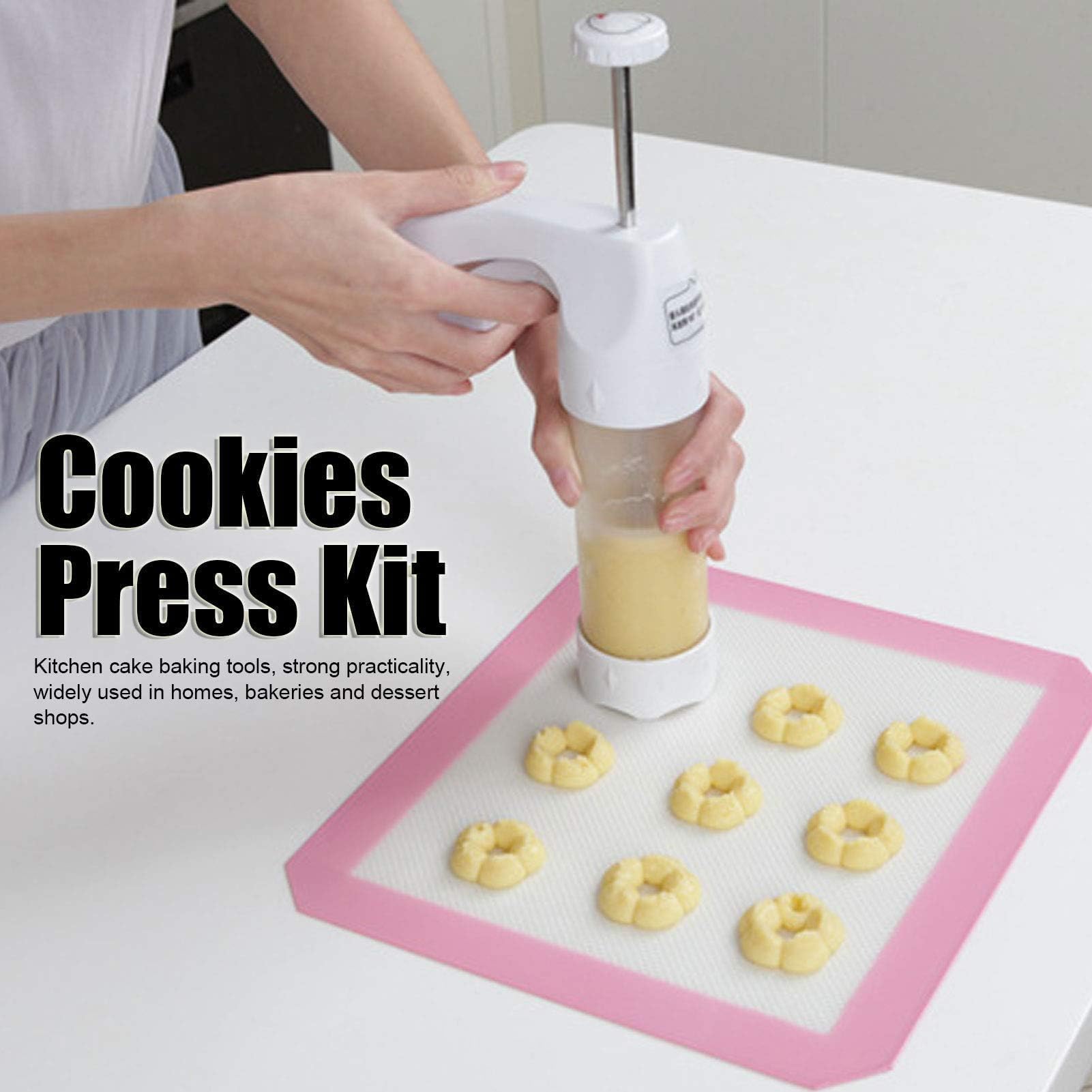 12-Piece Cookie Press Set with 6 Tips & 12 Discs - Stainless Steel Biscuit Maker for Spritz Cookies | Perfect for Holiday Baking, Party Treats & DIY Cookie Decorating