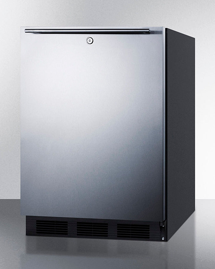 Accucold 24 Inch Wide Built-In All Refrigerator with Horizontal Handle - ADA Compliant - FF7LBLKBISSHHADA - Perfect for Kitchens, Offices, and Commercial Spaces