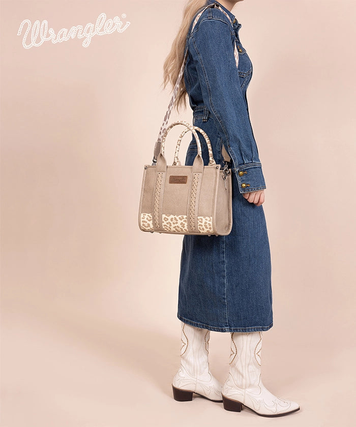Wrangler Cow Print Crossbody Tote Bag for Women - Stylish Western Handbag for Everyday Use, Shopping & Travel