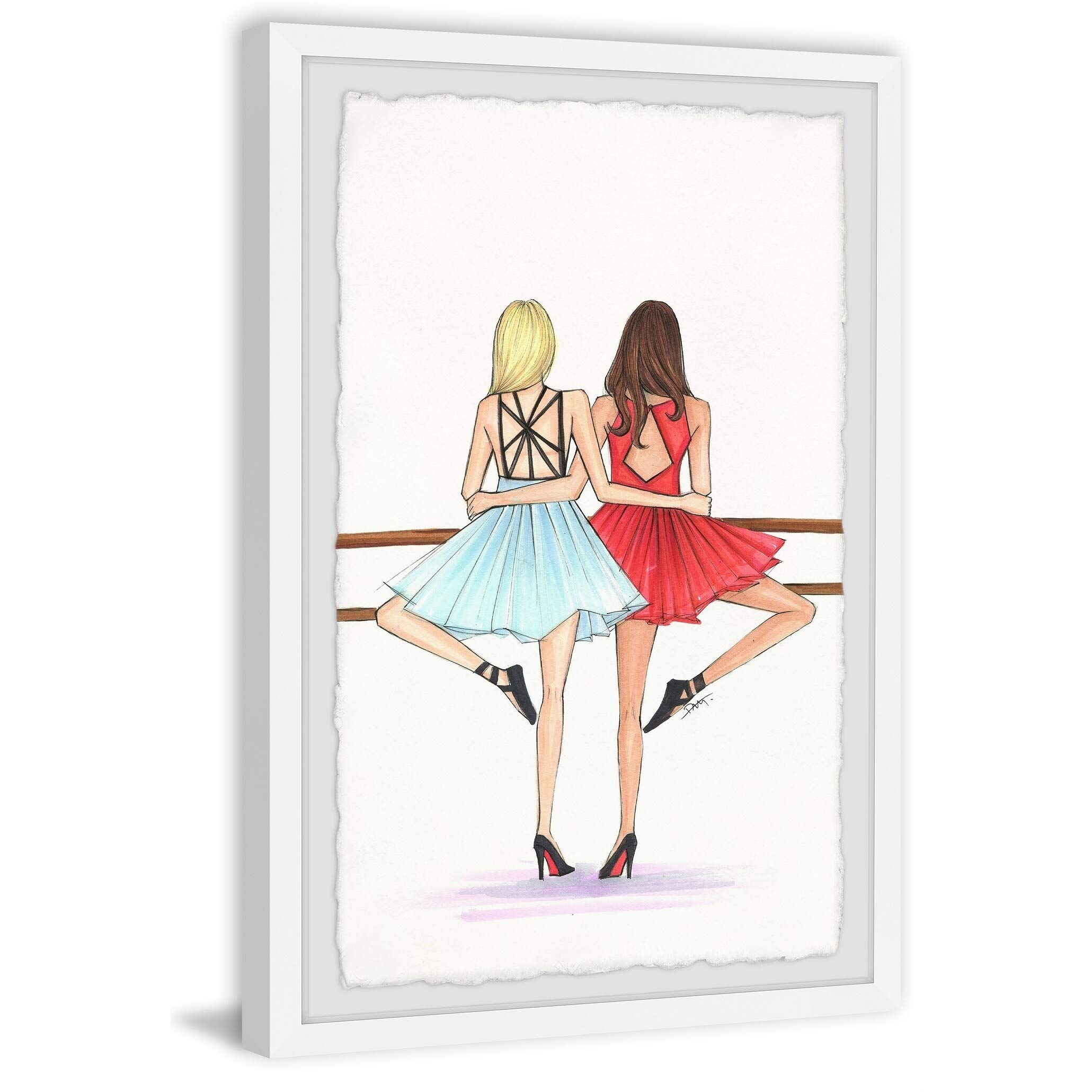 Handmade Ballet Friends Framed Print 12x18 | Marmont Hill Wall Art | Perfect for Nursery, Kids Room & Dance Studio Decor