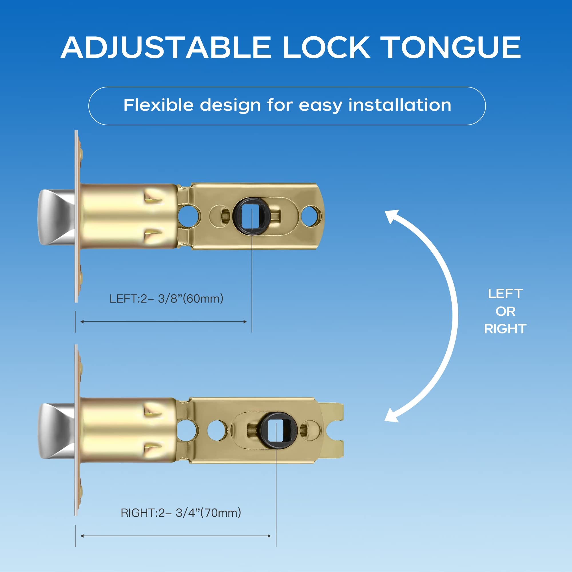Heavy Duty Door Lever Set - 4 Pack, Satin Brass Finish for Office & Front Door Entry