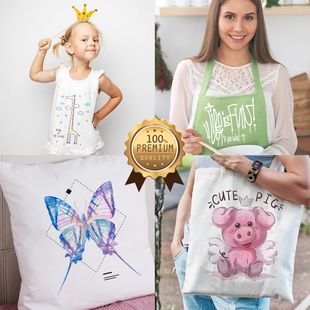 TransOurDream Laser Printer Heat Transfer Paper - 20 Sheets, 8.5x11 Inches, Laser 1.0 - Printable HTV Vinyl for T-Shirts & Light Fabrics - DIY Custom Apparel, Iron-On Transfers for Crafts & Personalized Gifts (TRANS-LAS1-L-20)