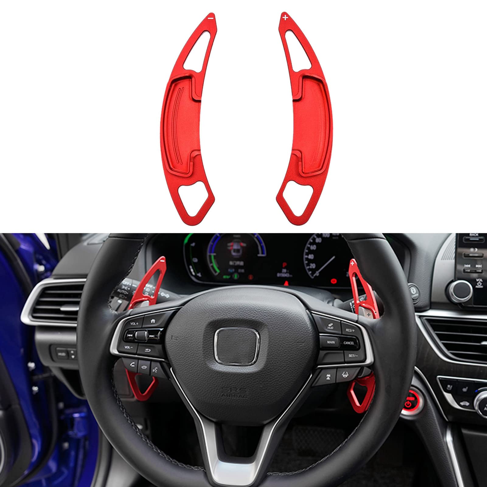 High-Quality Aluminum Alloy Paddle Shift Steering Wheel Shifter Extension - Compatible with Honda Accord, Odyssey, Civic, CR-V, Acura - Red | Enhance Driving Experience for Racing & Daily Commute