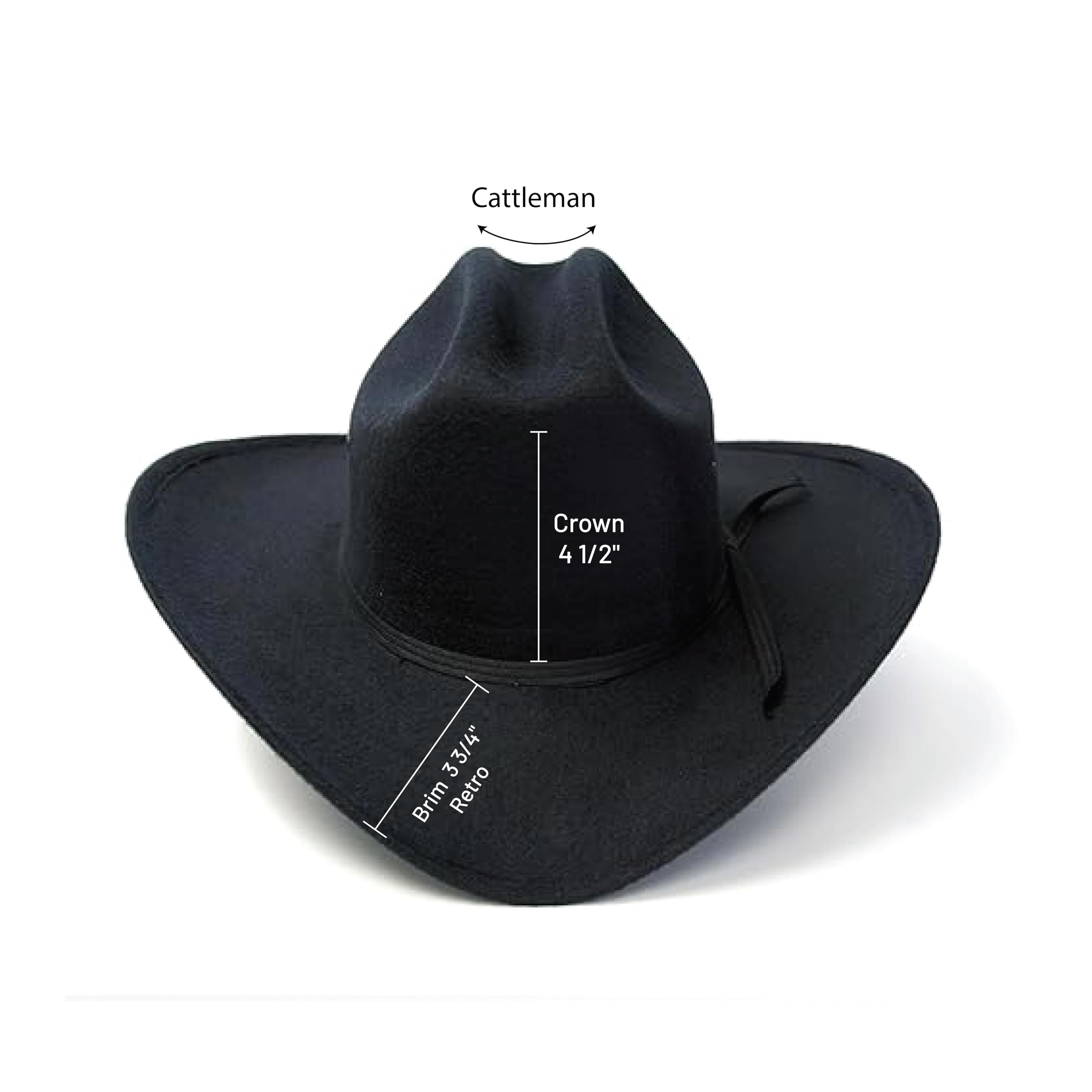Western Express Felt Finish Cowboy Hat - Cattleman Style with Stylish Hat Band | Cowboy & Cowgirl Hats for Men & Women | Perfect for Rodeo, Country Music Festivals & Western Fashion