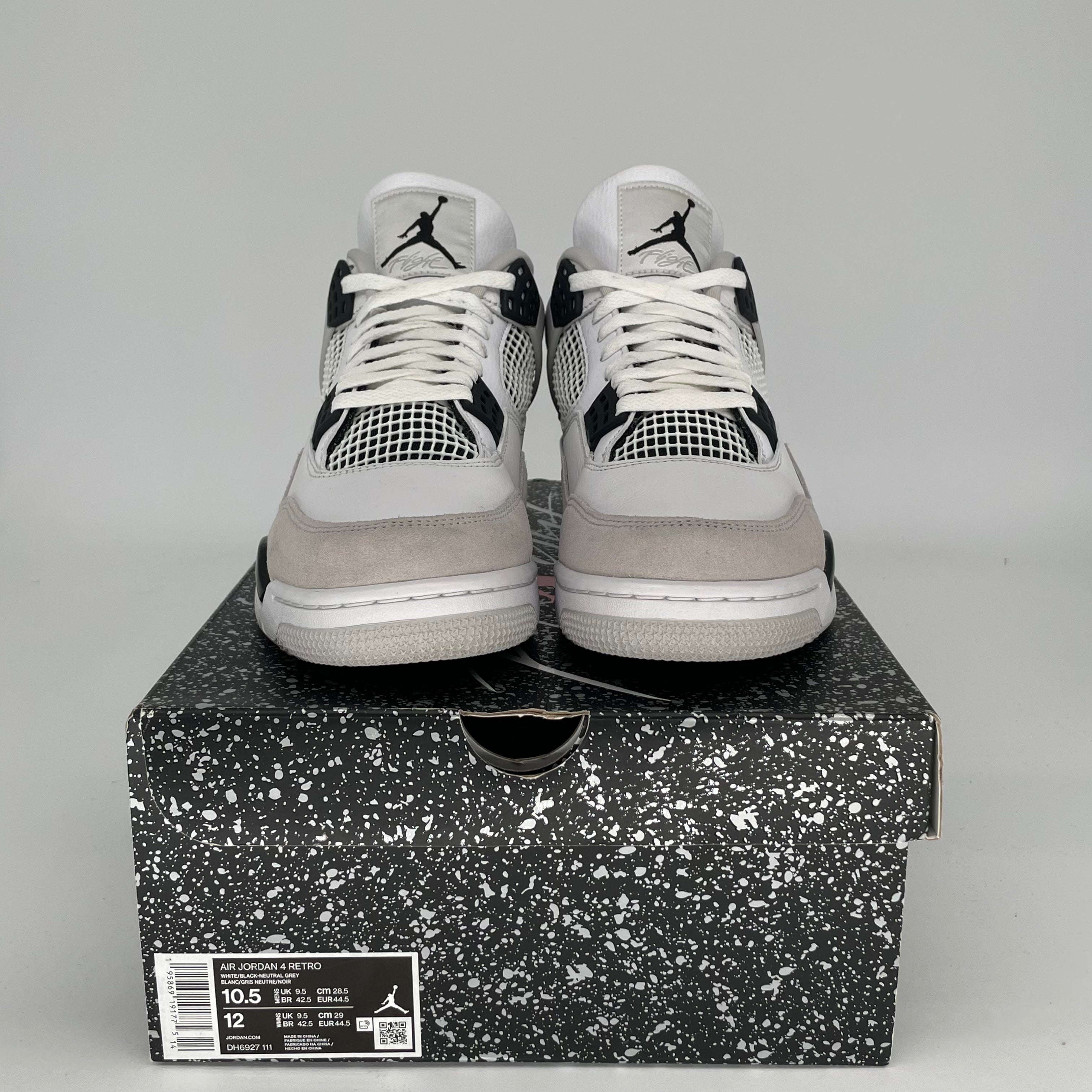 Original Air Jordan 4 Retro 'Military Black' Men's/Women's Sneakers - Size 10.5/12W (DH6927-111) - Perfect for Basketball, Streetwear & Casual Fashion