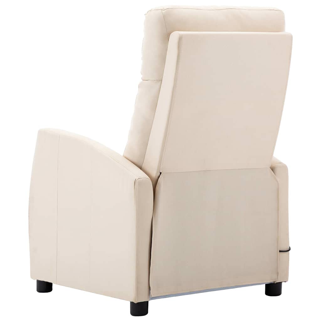 Premium Massage Recliner Chair with Adjustable Positions - Ergonomic Living Room & Bedroom Reclining Chair for Home Theater, Gaming & Relaxation - Soft Cream Fabric Upholstery - Perfect for Movie Nights, Gaming Sessions & Stress Relief