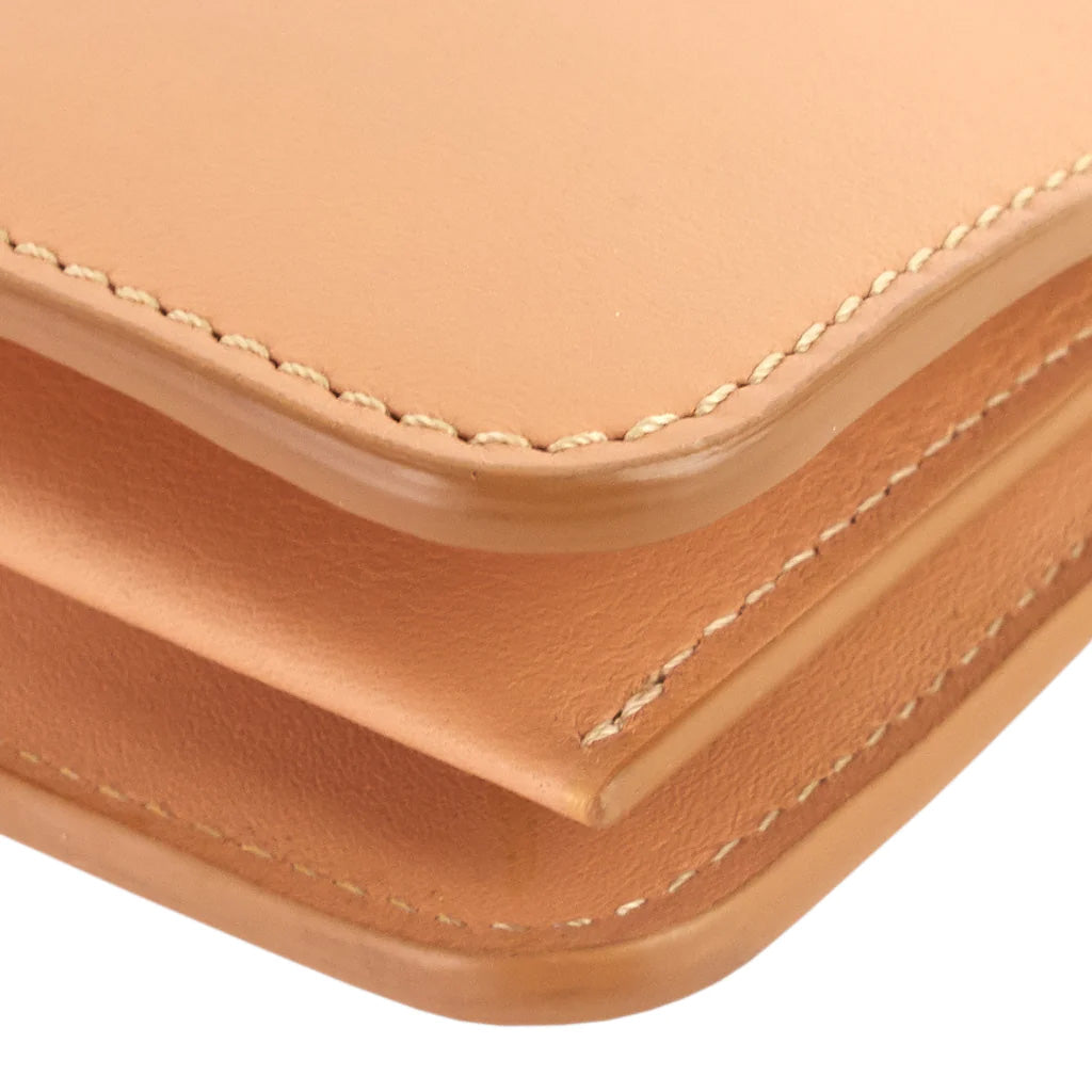 Chloe Drew Bijou Tan Blush Smooth Calfskin Crossbody Clutch Bag - Stylish Women's Shoulder Purse for Evening Parties & Date Nights