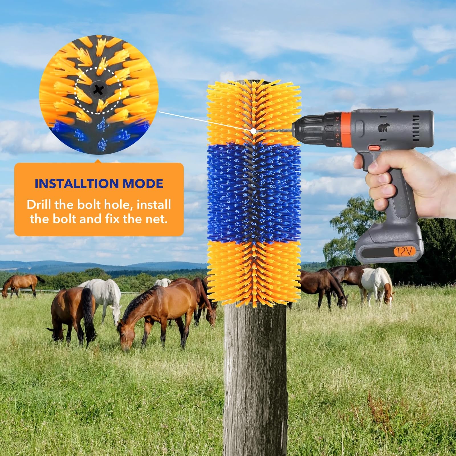 **Livestock Grooming Brush Set - 2 Pack Universal Horse, Cow, Pig, Goat Massage & Sweat Scraper Kit for Itch Relief & Coat Care - Perfect for Barn, Stable & Farm Animal Care**