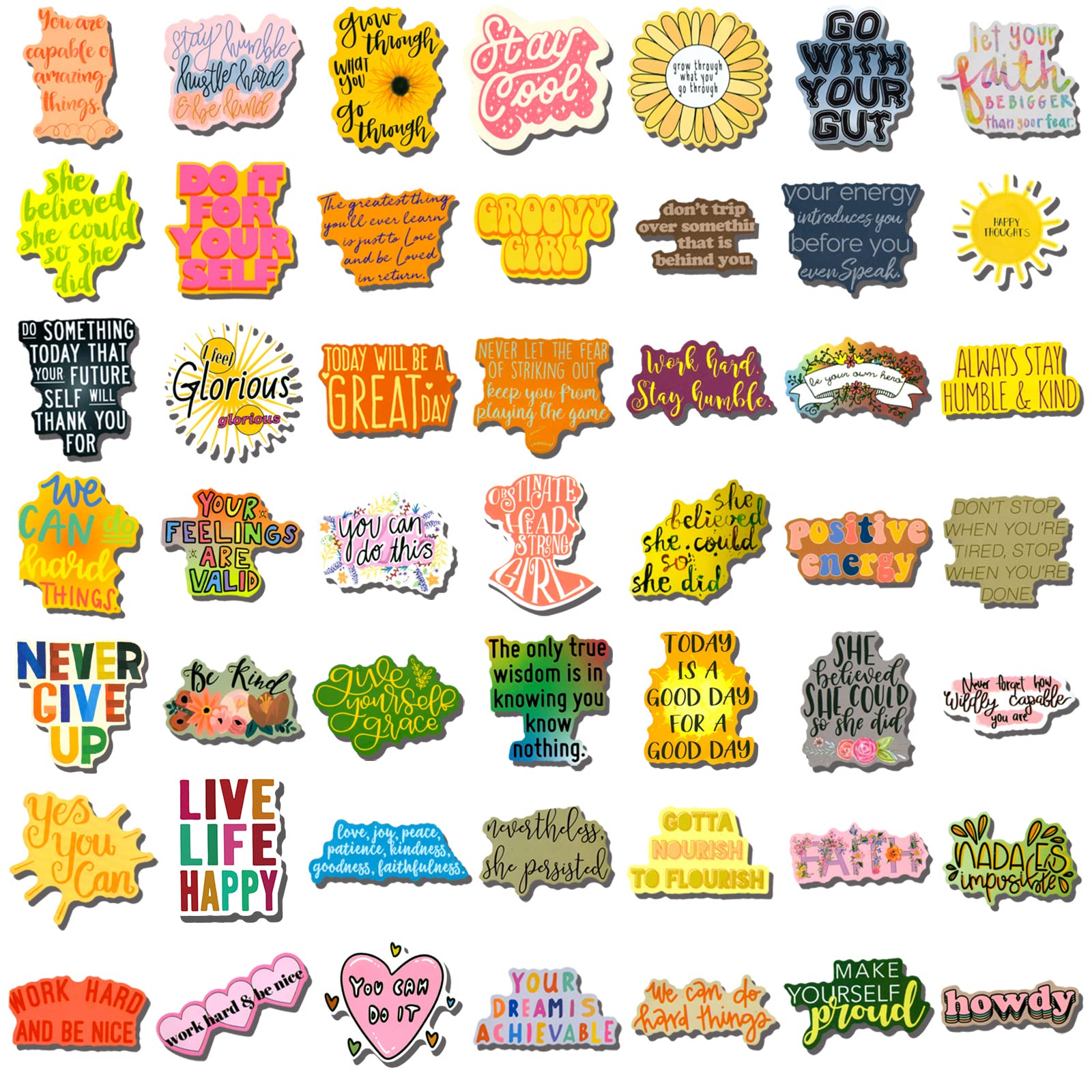 200Pcs Motivational Stickers - Inspirational Quote Stickers for Adults, Students, Teachers & Employees - Waterproof Vinyl Stickers for Water Bottles, Laptops, Scrapbooks & Journals - Perfect for Office, School, Planner & DIY Projects
