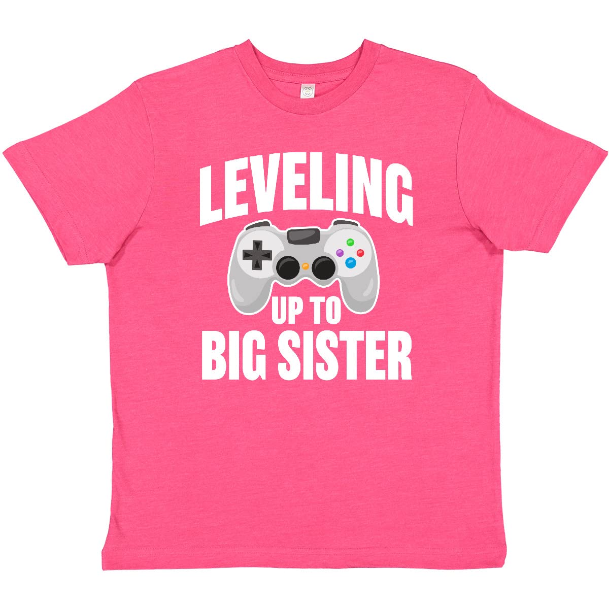 Leveling Up to Big Sister Youth T-Shirt | Cute Sibling Announcement Tee | Soft Cotton Kids Shirt for Sisters | Perfect for Gender Reveals, Birthday Gifts & Family Photos