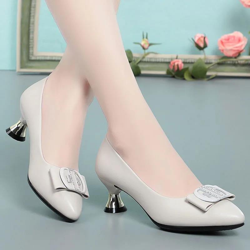 Women's Fashion PU Leather High Heel Shoes - Stylish Pointed Toe Pumps for Office, Party & Evening Wear