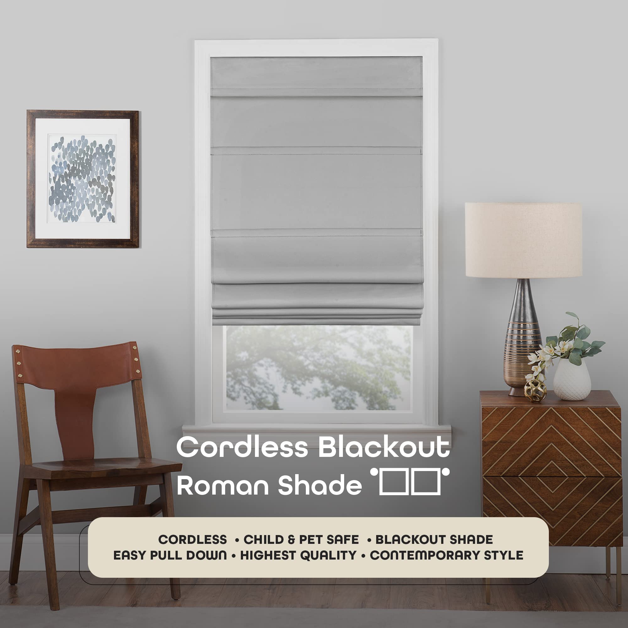 Blackout Cordless Roman Shades - 30