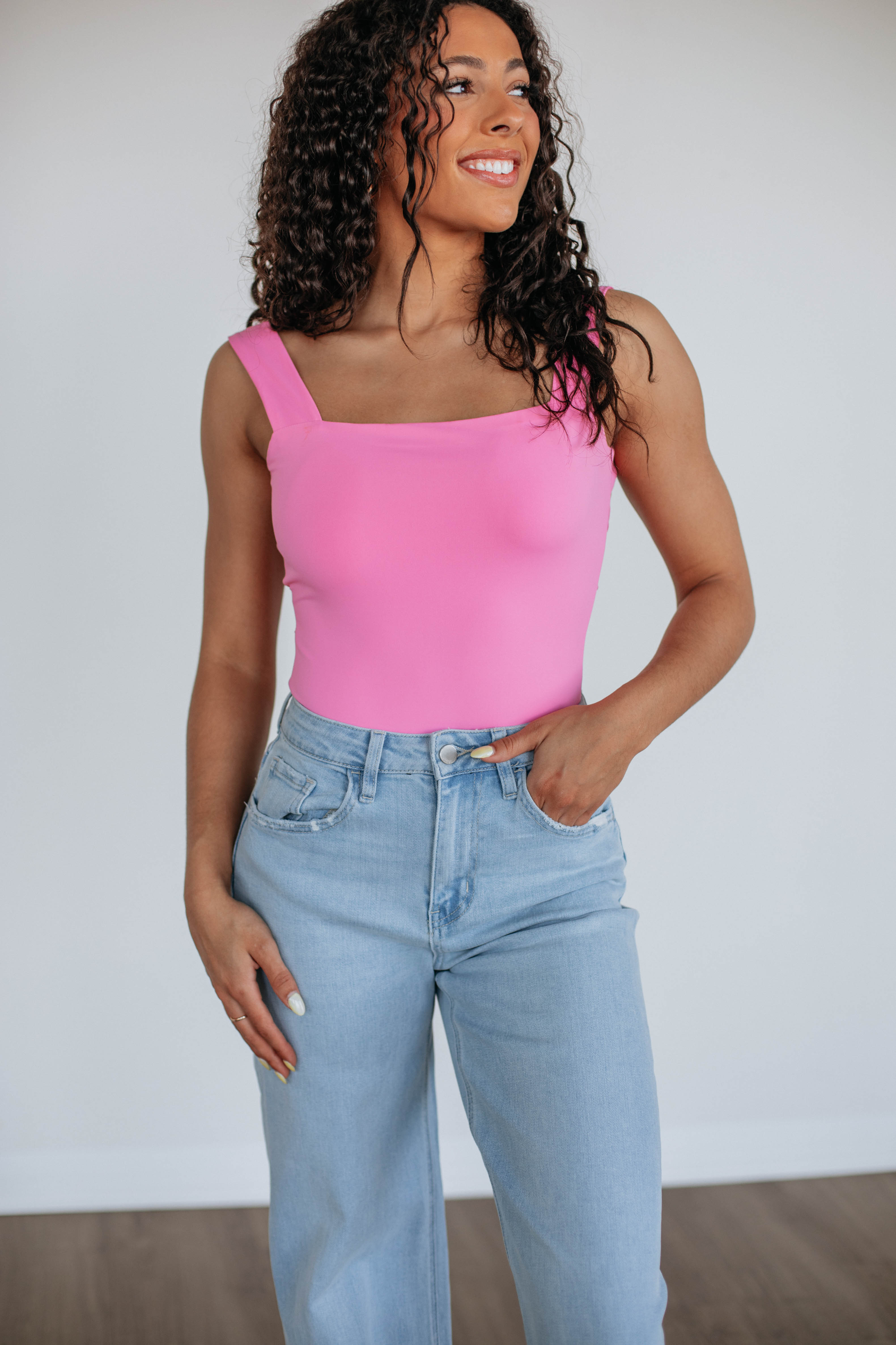 Get Obsessed Women's Bodysuit - Bubblegum Pink Stretchy Seamless T-Shirt for Casual Wear & Layering | Perfect for Everyday Outfits, Date Nights & Lounge