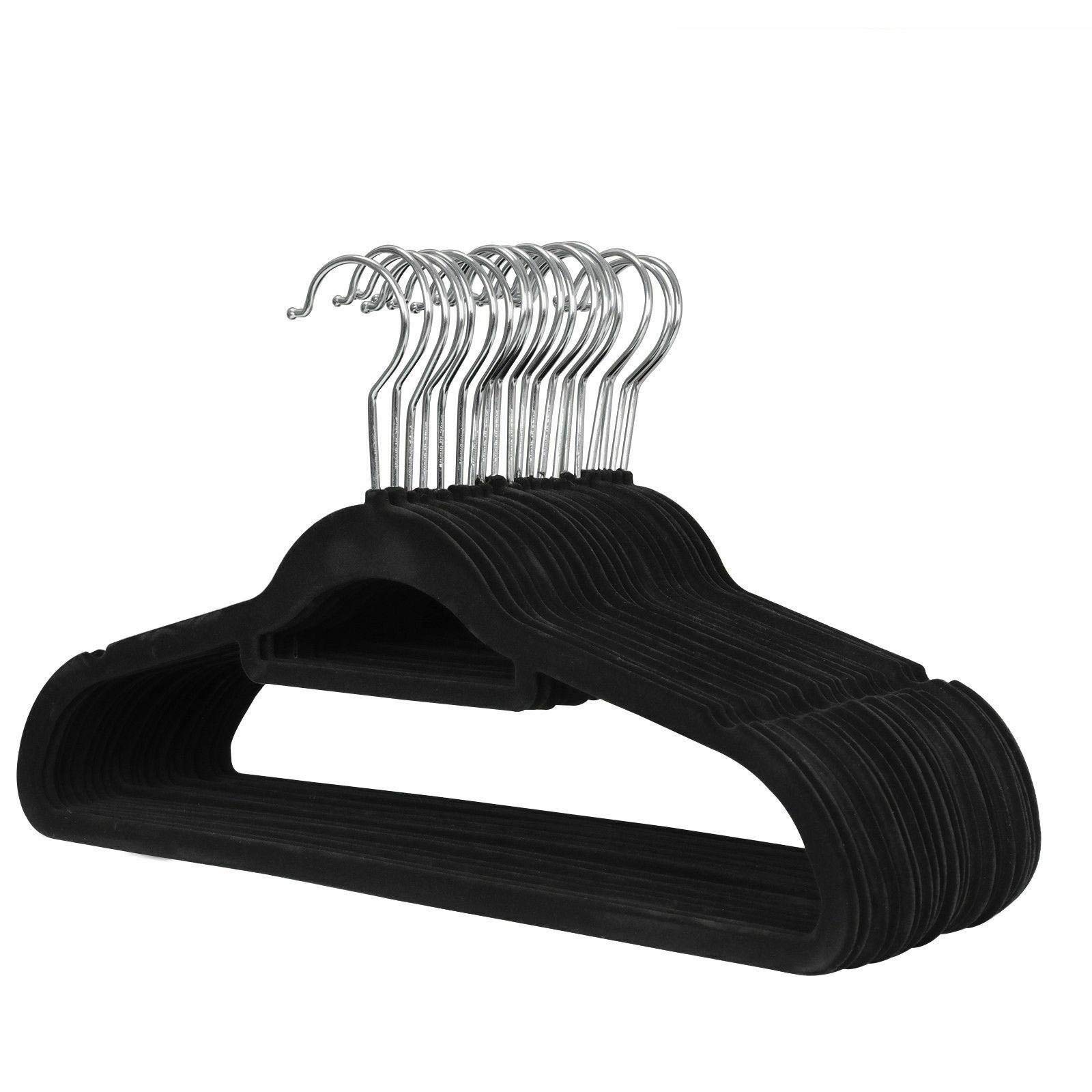 100-Pack Velvet Hangers - Premium Non-Slip Flocked Clothes Hangers for Suits, Shirts, Pants & Coats - Space Saving Closet Organizer for Wardrobe Storage & Clothing Protection (Ideal for Home, Hotel & Retail Use)