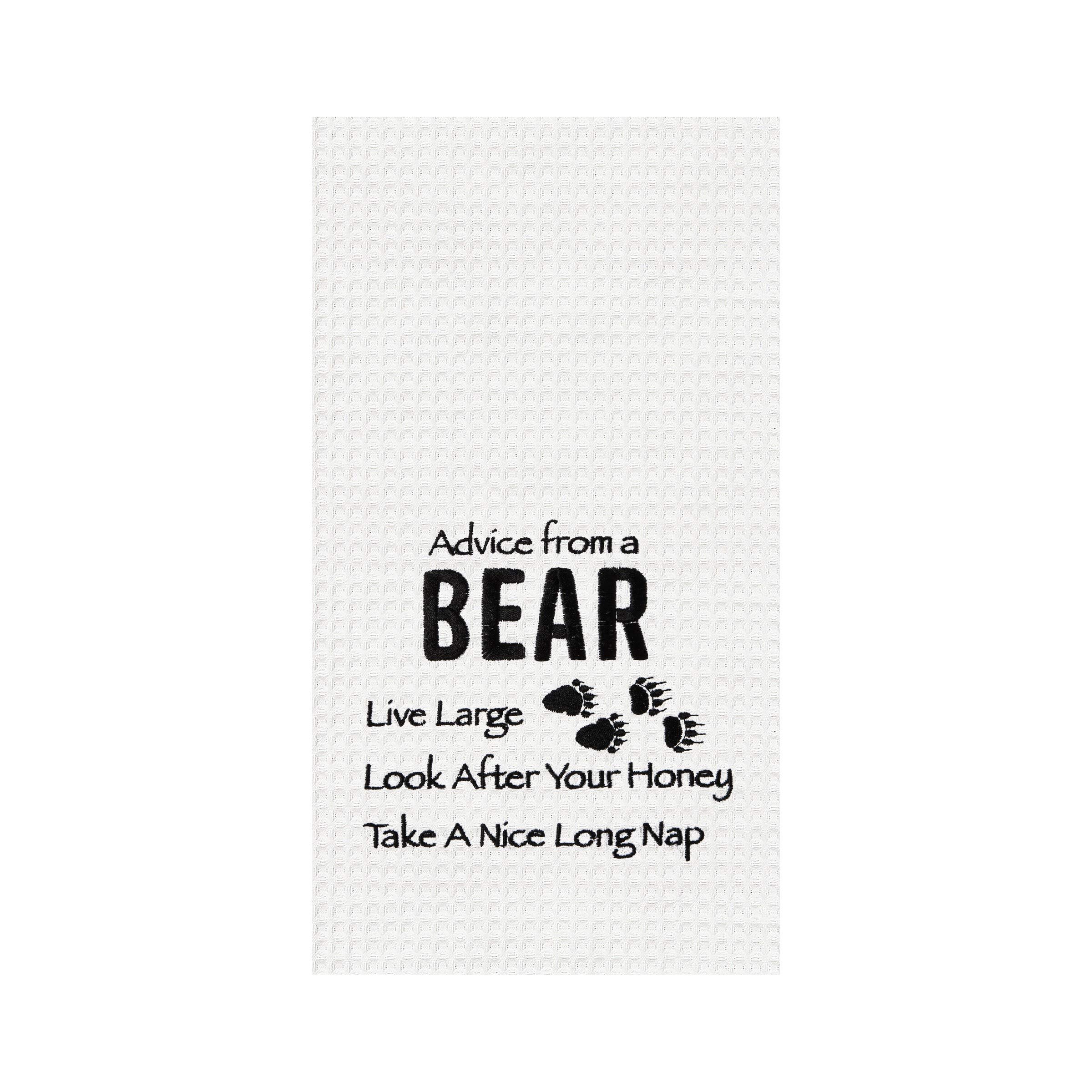 C&F Home Advice from A Bear Embroidered Waffle Weave Kitchen Towel - 18